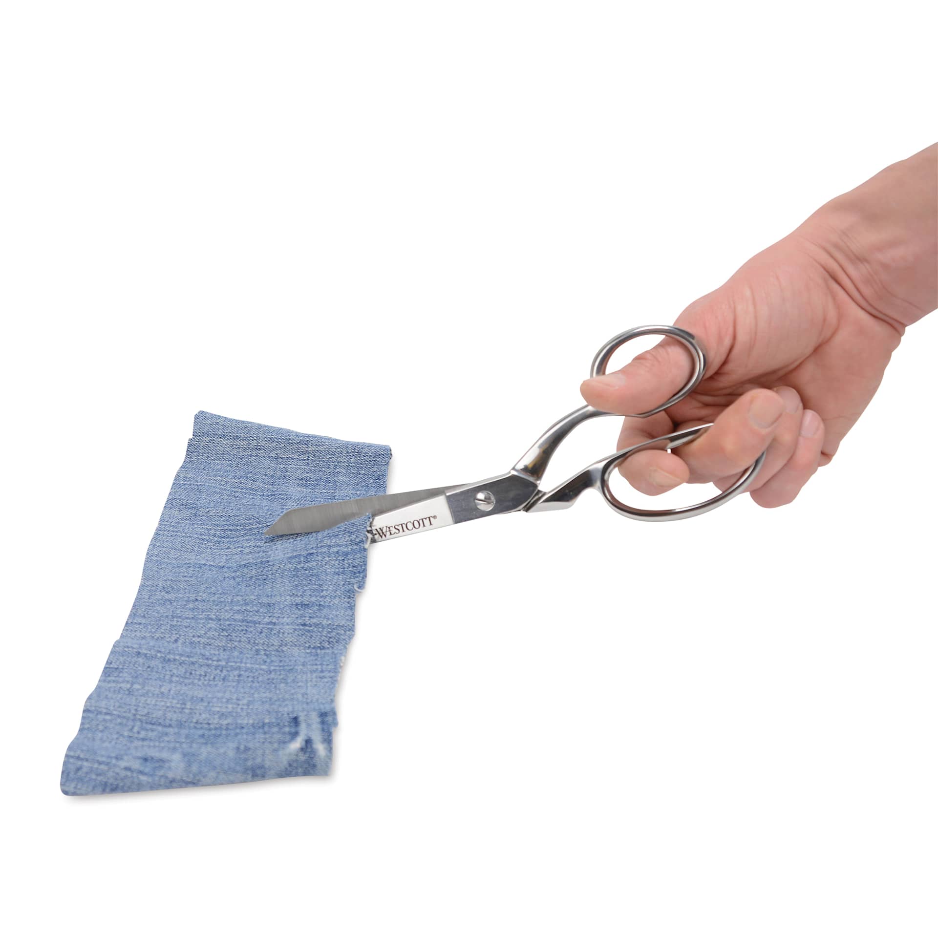  Westcott Hot Forged Heavy Duty Bent Scissor cutting fabric