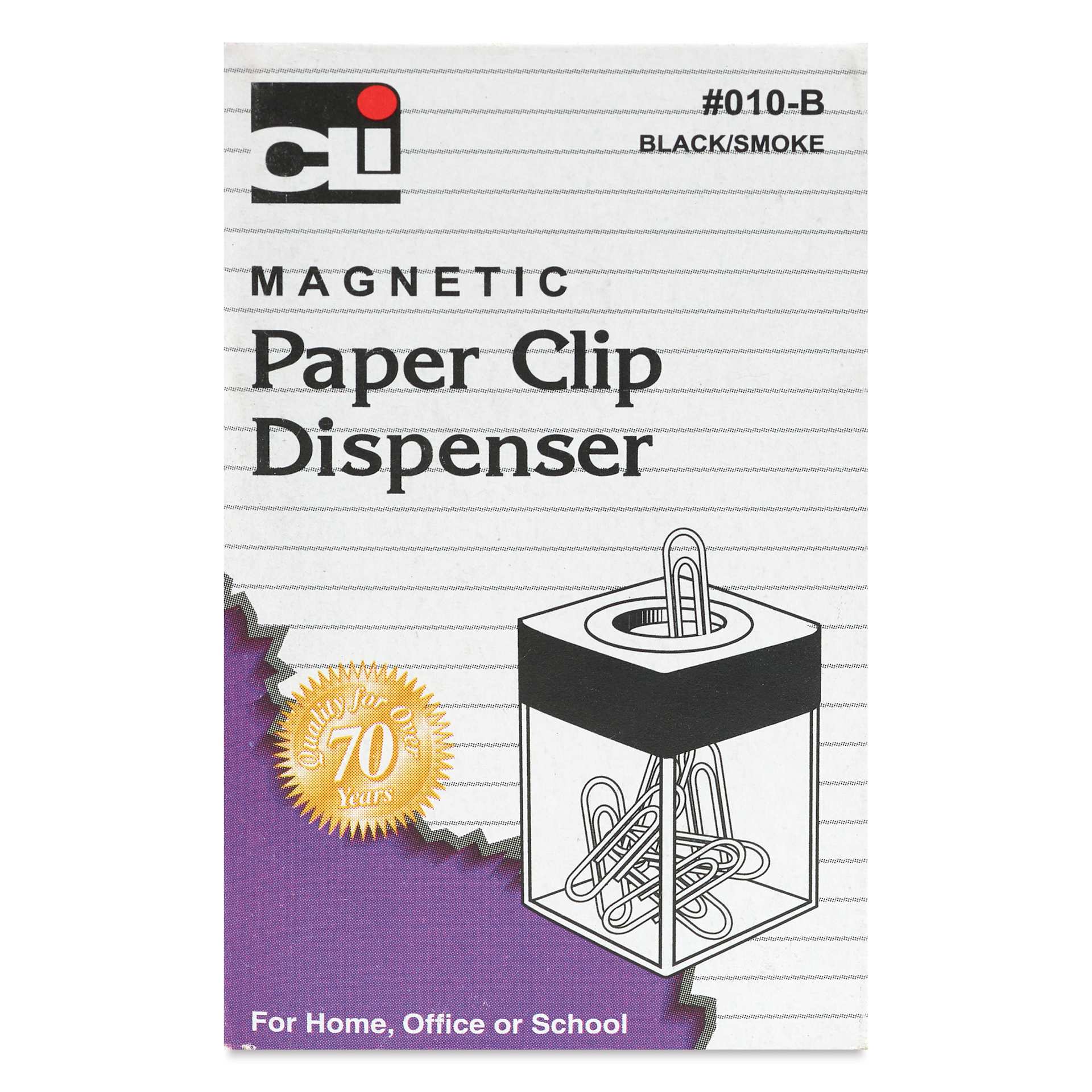 Charles Leonard Paper Clip Dispenser - 3" x 1.34" front of packaging
