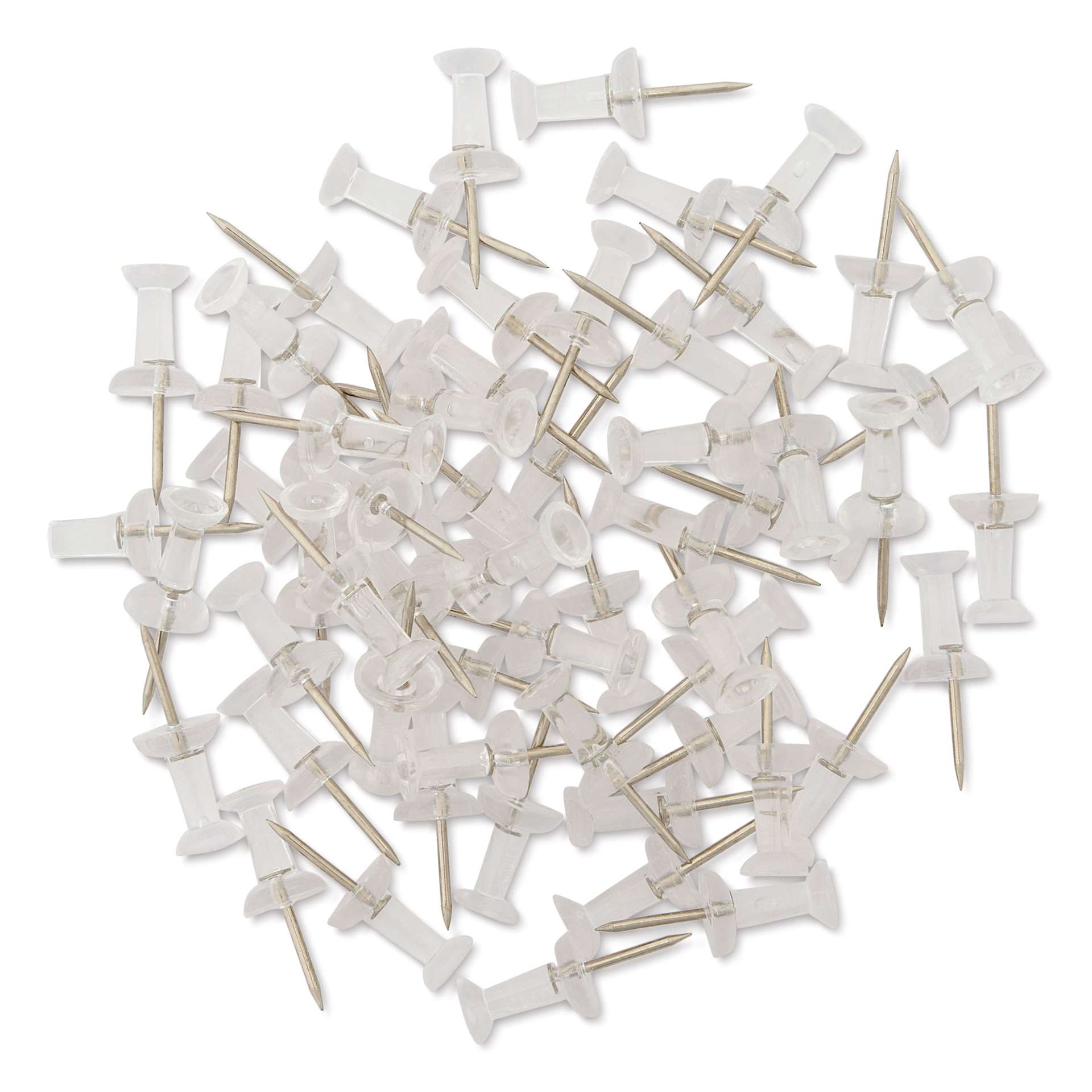 Charles Leonard Push Pins - Clear, Pkg of 60