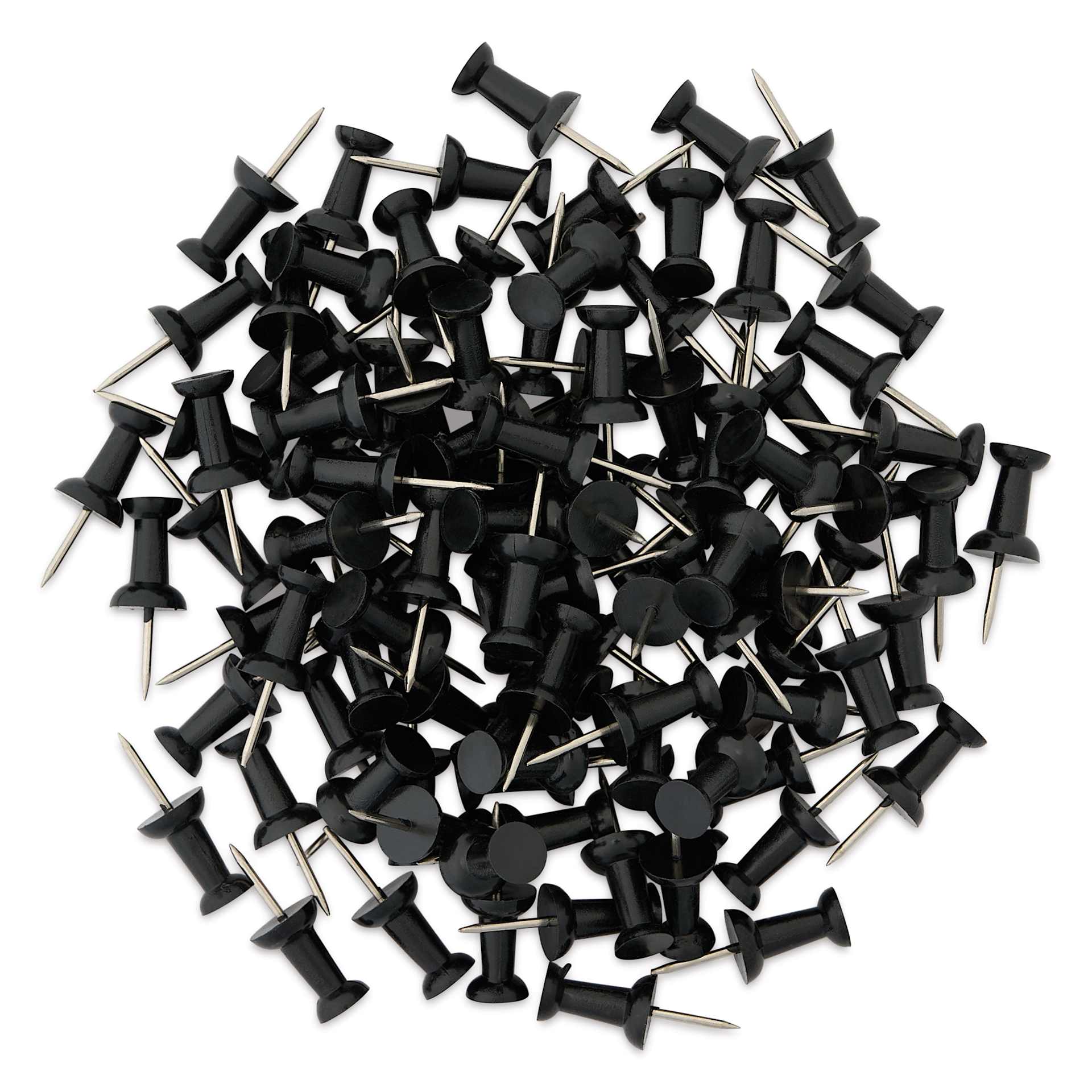 Charles Leonard Push Pins - Black, Pkg of 100