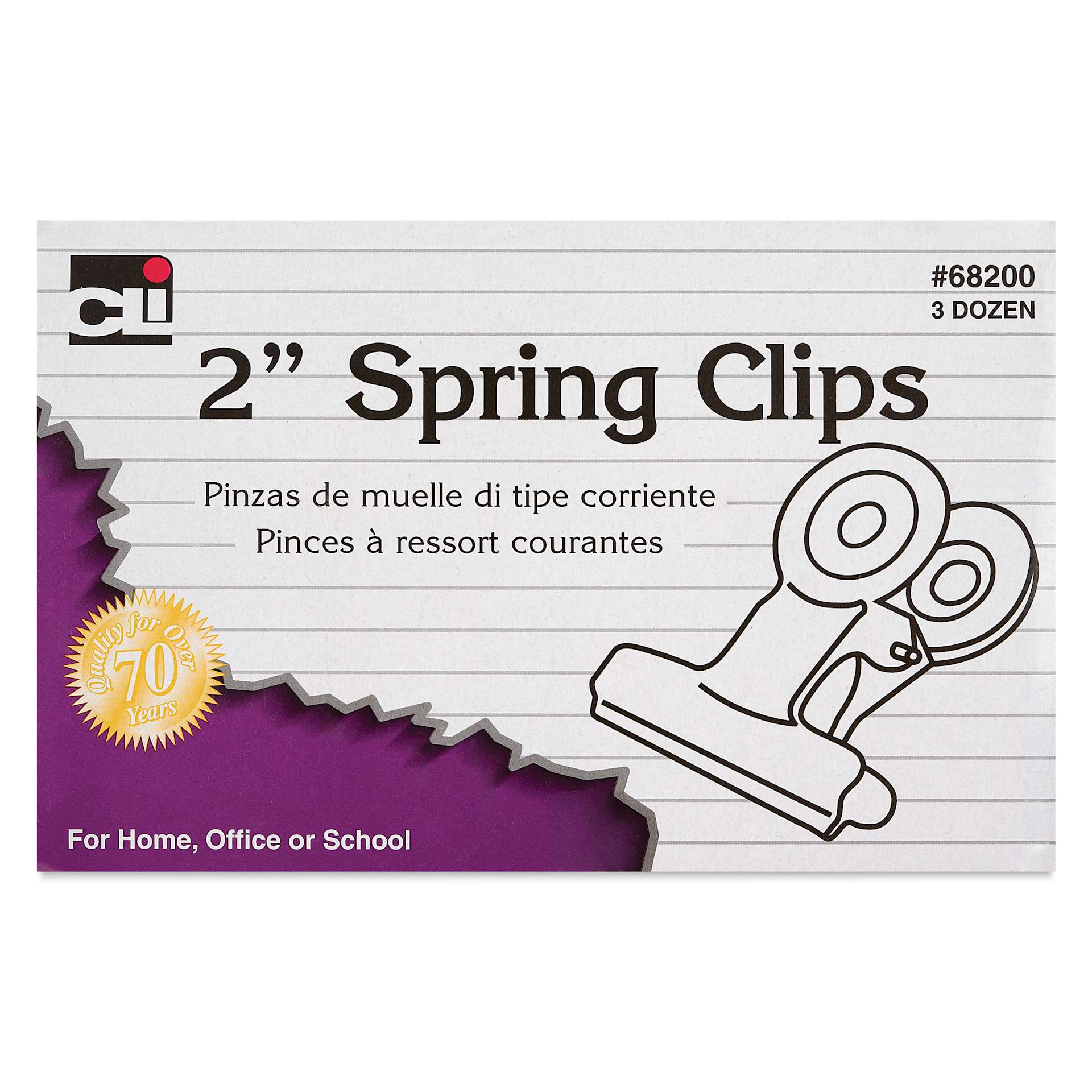 Charles Leonard Spring Clips - Pkg of 36, 2" front of packaging