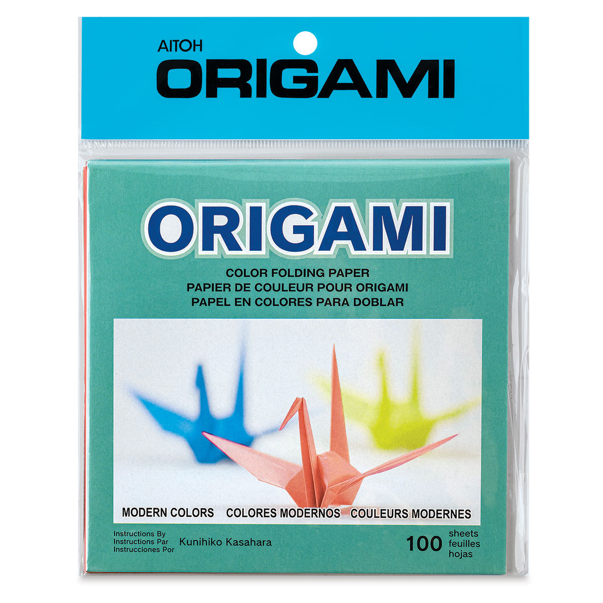 Aitoh Modern Colors Origami Papers - Assorted Colors, 5-7/8" x 5-7/8", 100 Sheets (Front of packaging)