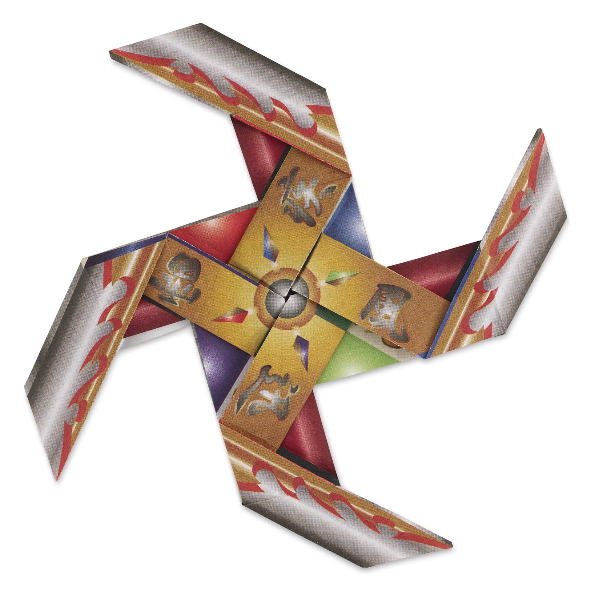Aitoh Ninja Spinners Origami Kit - 5-7/8" x 5-7/8", Pkg of 16, finished throwing star