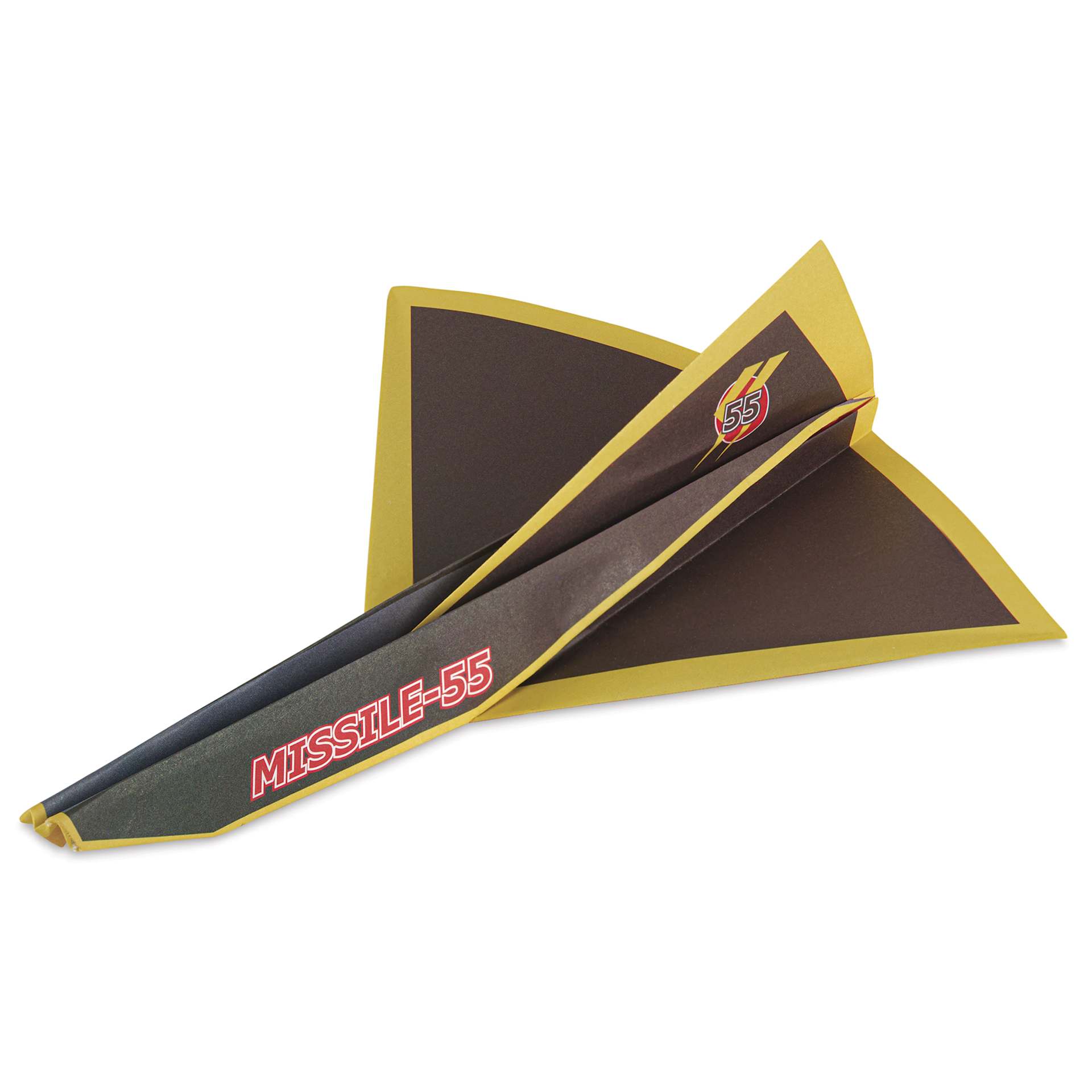 Aitoh Paper Airplane Origami Kit, finished black and yellow plane