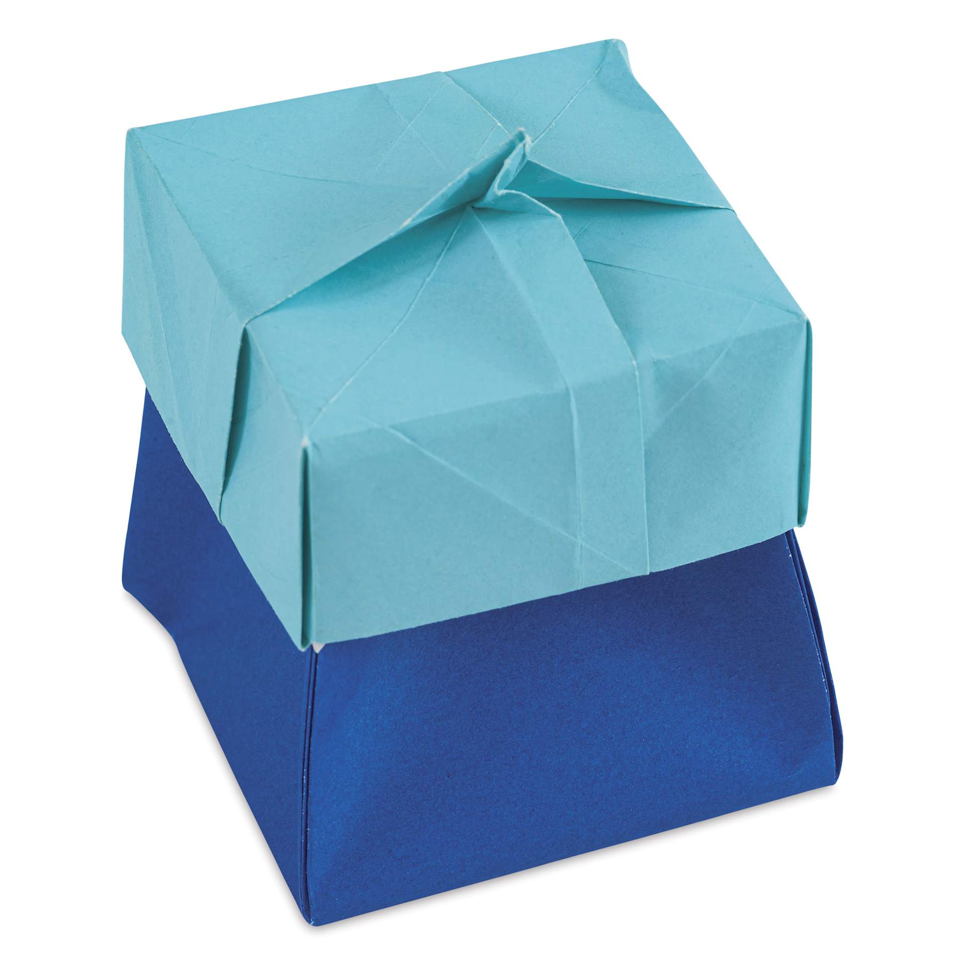 Aitoh Box and Envelope Origami Kit, folded blue box