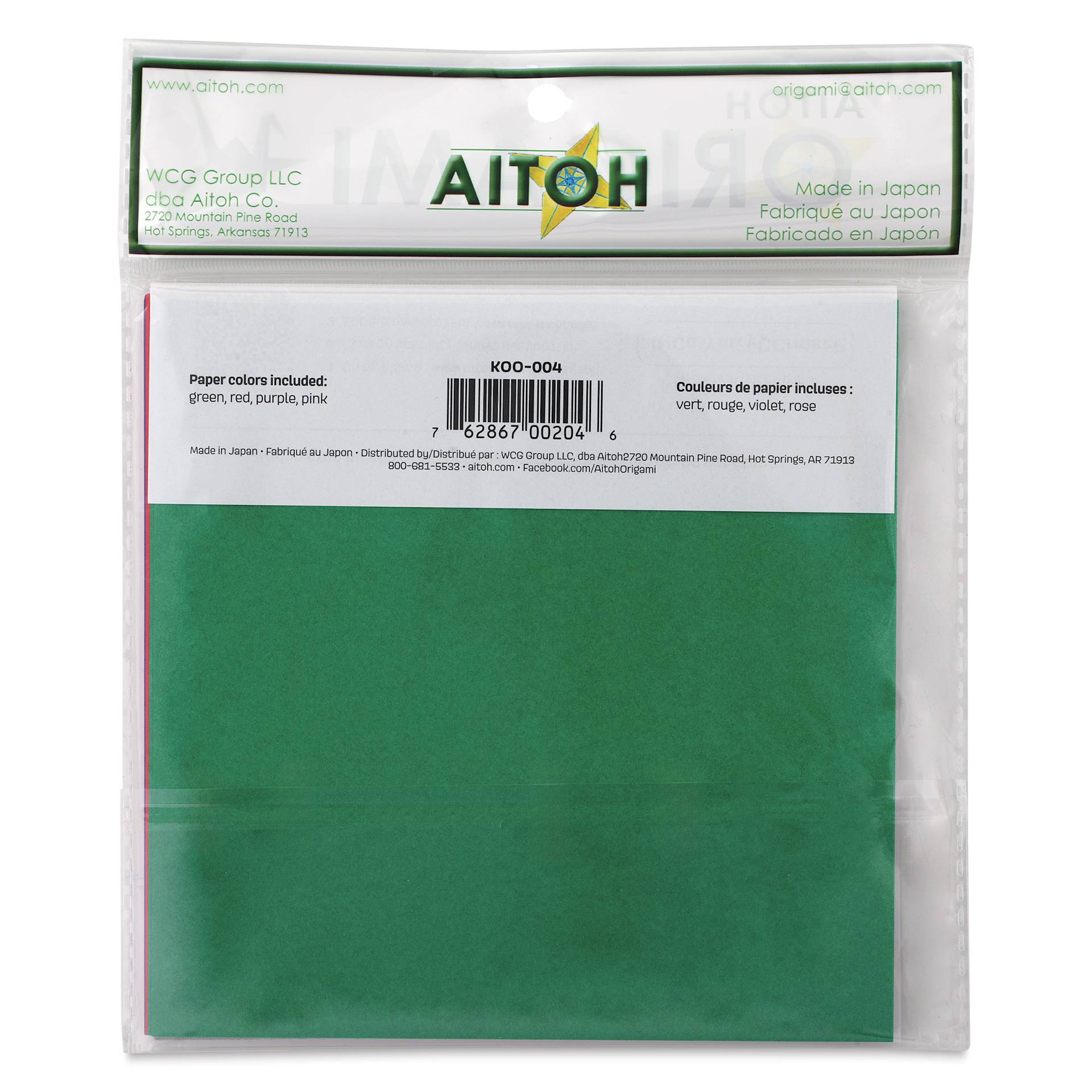 Aitoh Koorigami 3D Origami Kit - Flower, back of packaging