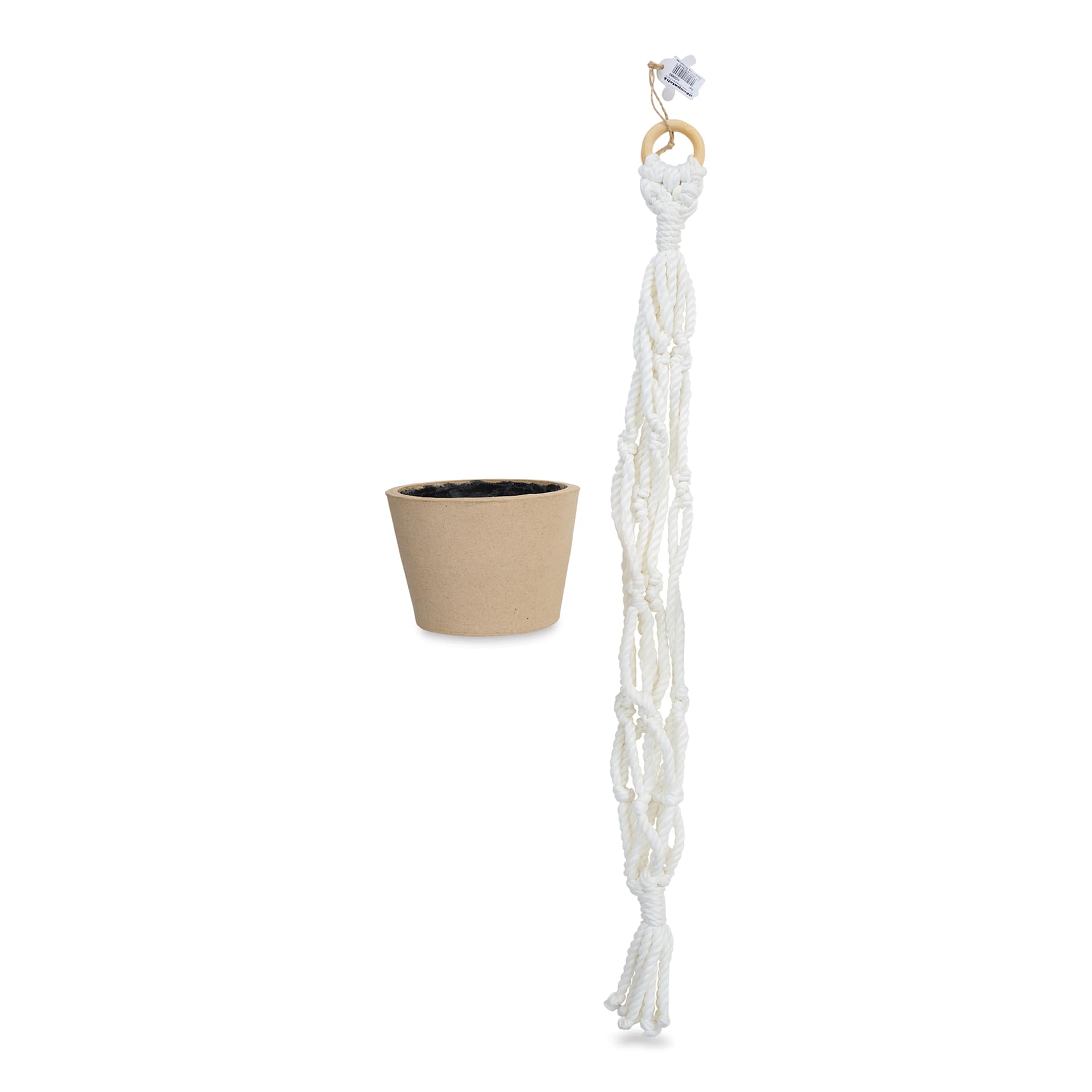 DecoPatch Macrame Plant Hanger - Large Planter next to the hanger