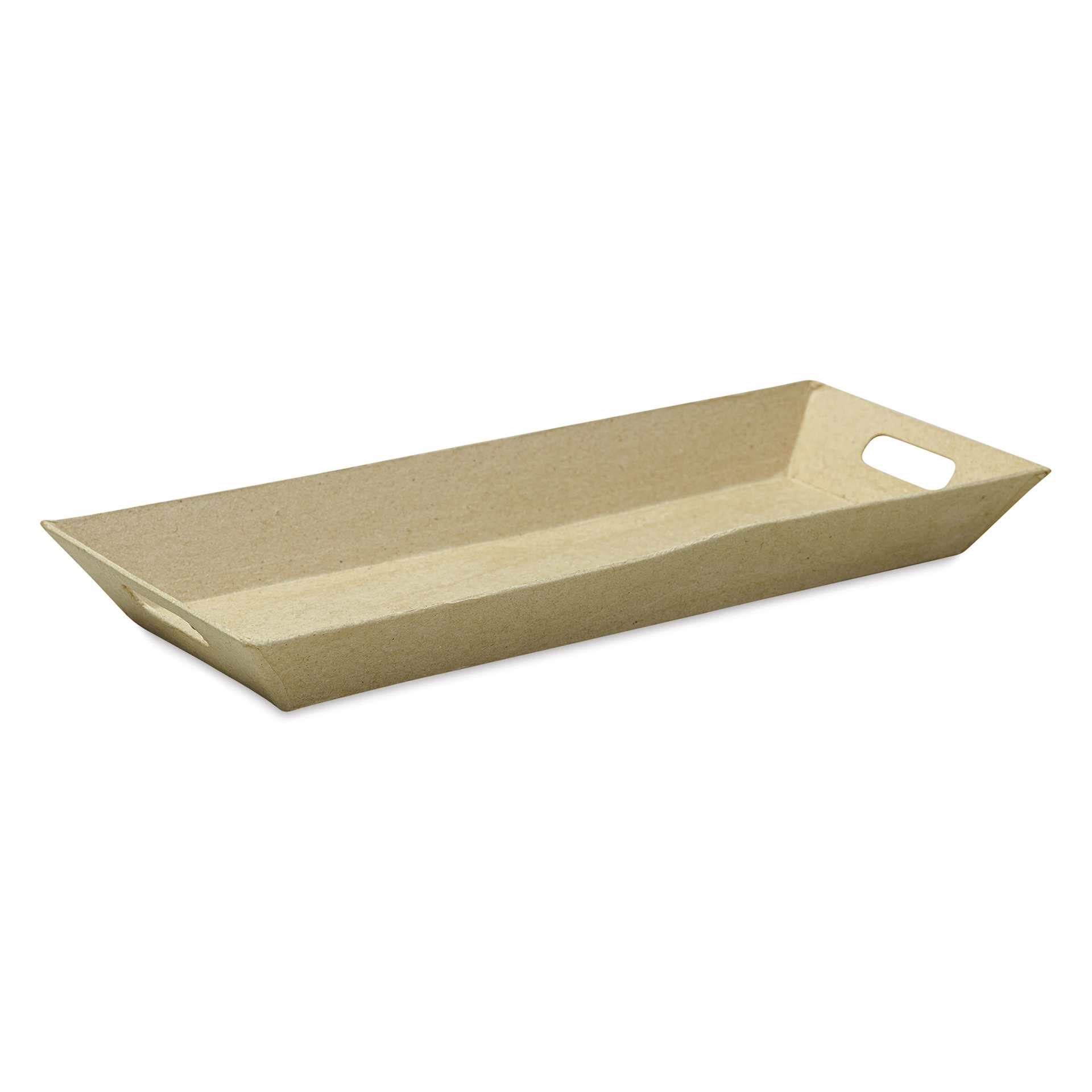 DecoPatch Paper Mache Tray - Rectangle, Large, 10-1/4" x 4-3/8" x 1-1/4", flat