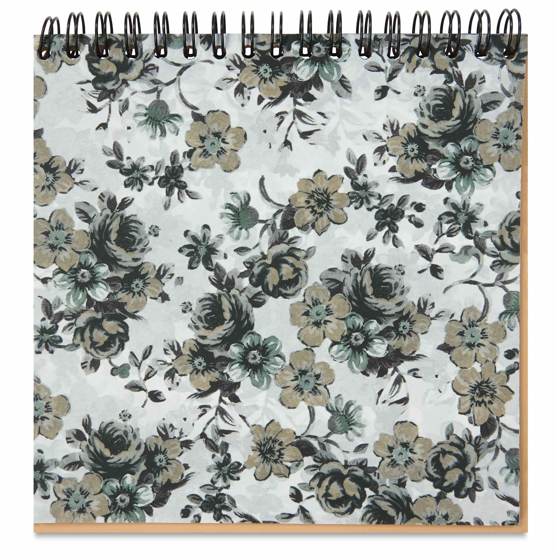DecoPatch Paper DecoPad - Black / White, 6" x 6" - page example, flowers