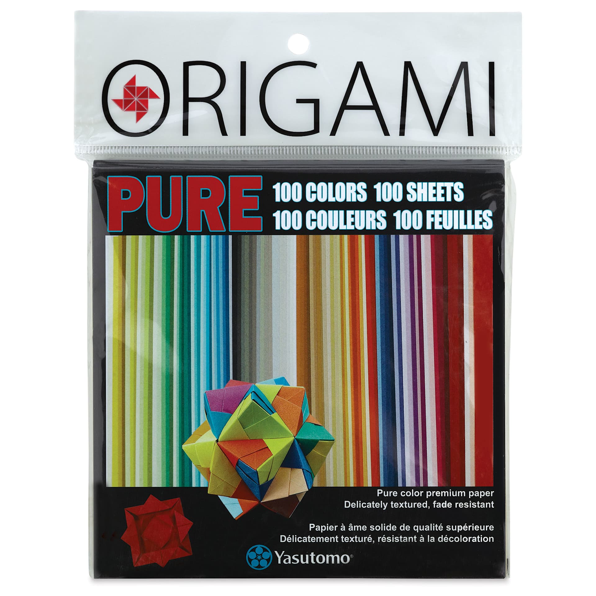Yasutomo Pure Origami Paper - 5-7/8" x 5-7/8" Sheets, Pkg of 100 (front of packaging)