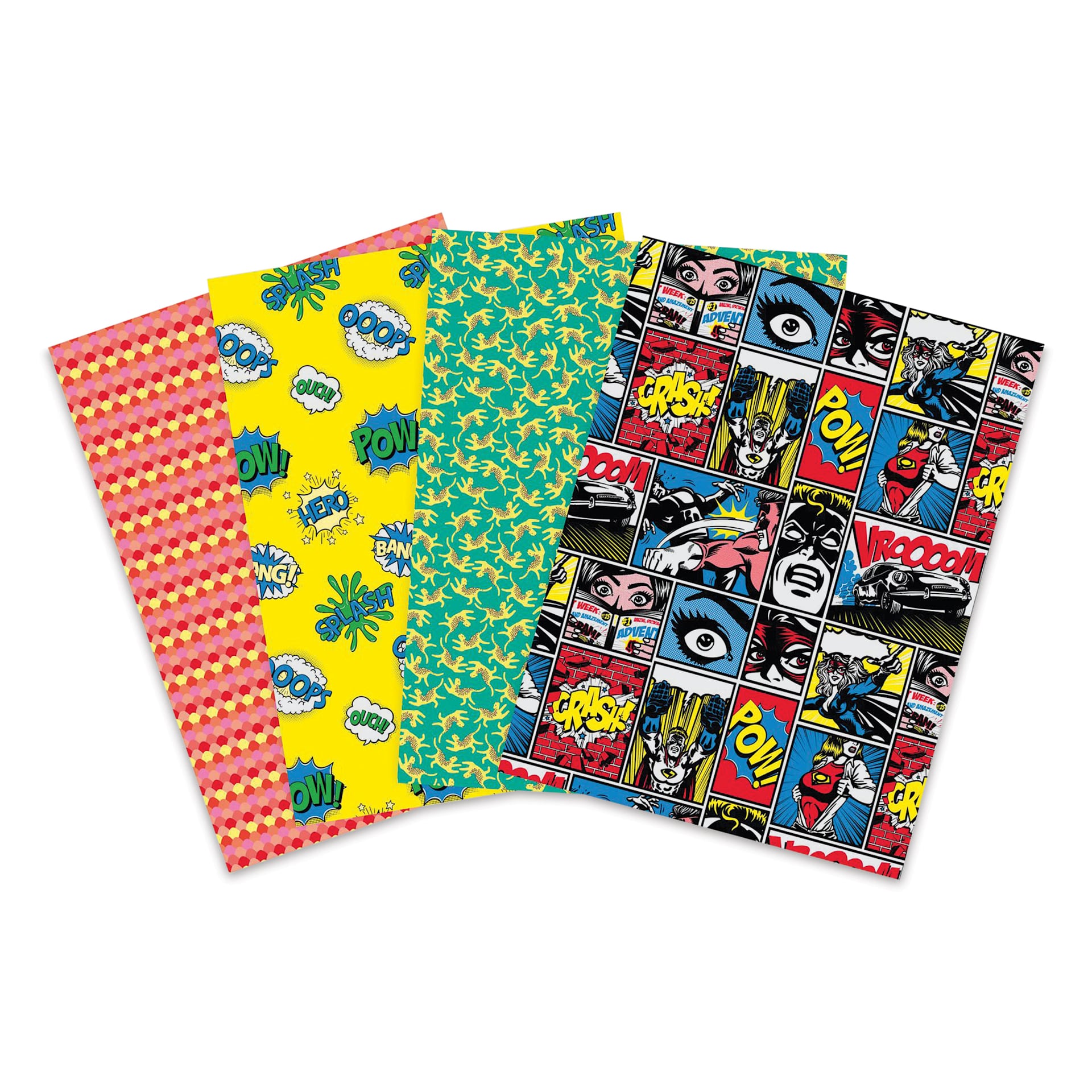 Decopatch Mix & Patch Paper Assortment - Set of 4, Superheroes, 30 cm x 40 cm