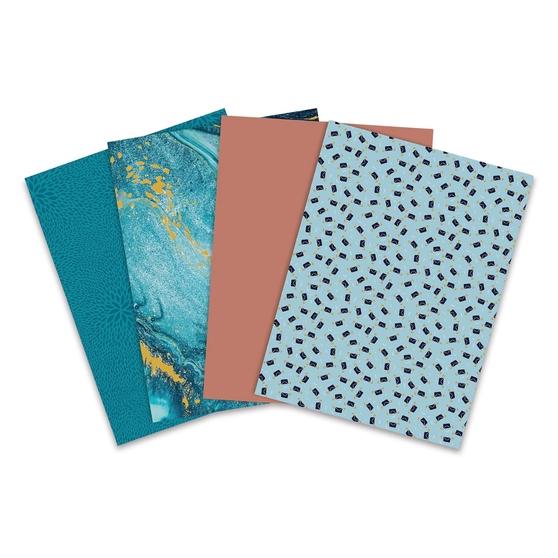 Decopatch Mix & Patch Paper Assortment - Set of 4, Bleu of You, 30 cm x 40 cm