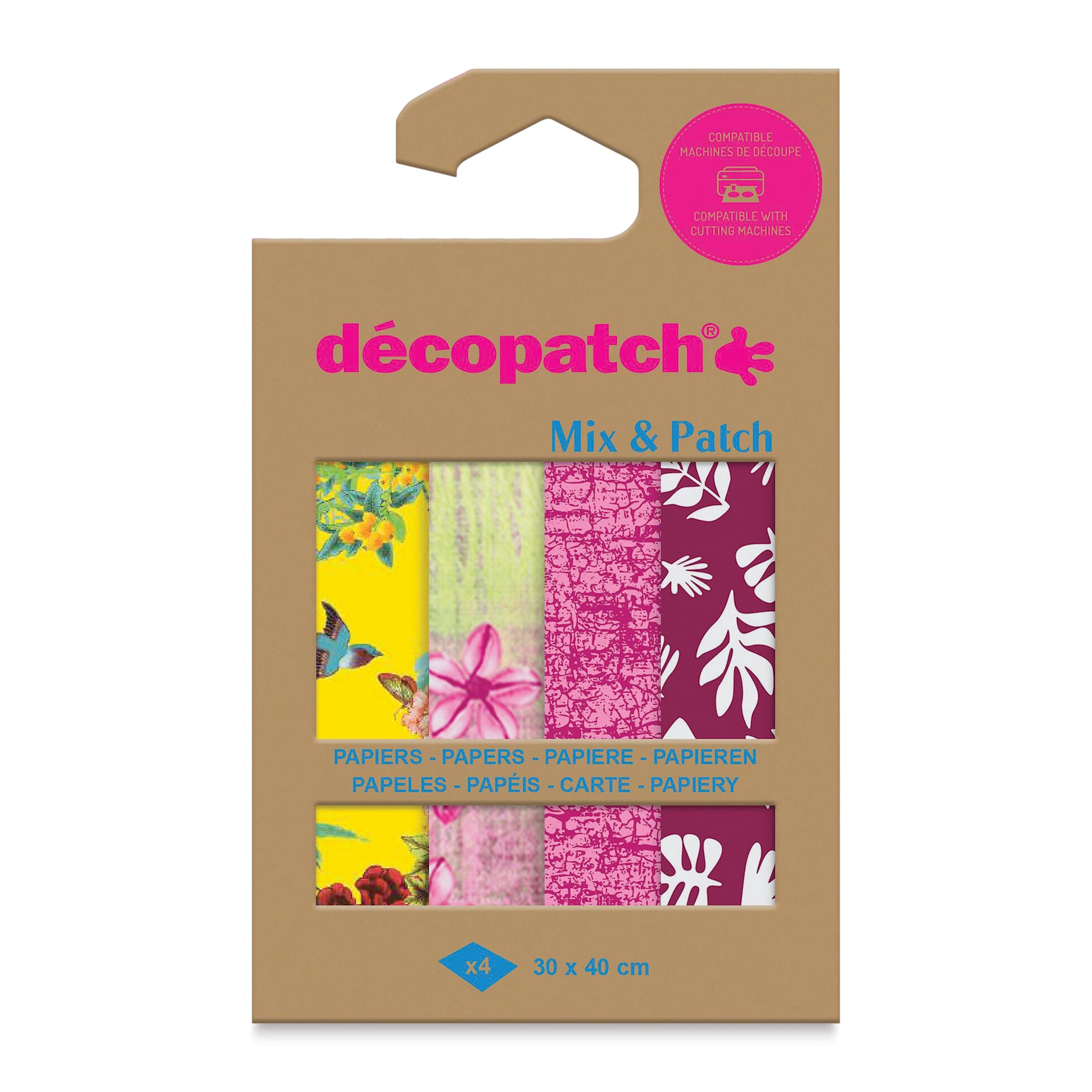 Decopatch Mix & Patch Paper Assortment - Set of 4, Trip to Kyoto, 30 cm x 40 cm front of packaging