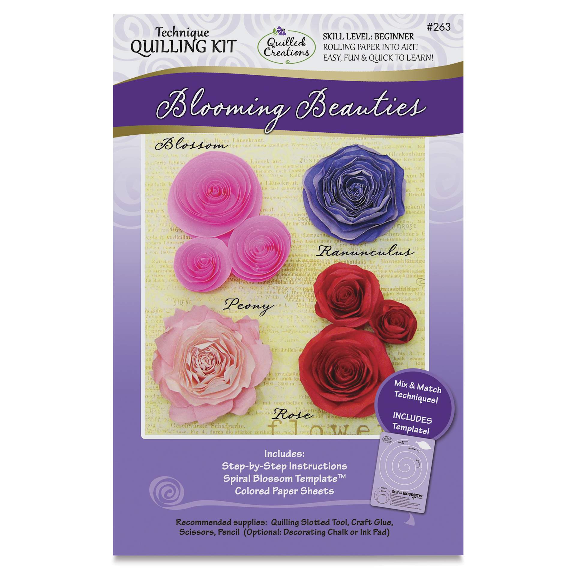 Quilled Creations Quilling Technique Kit - Blooming Beauties - front of packaging