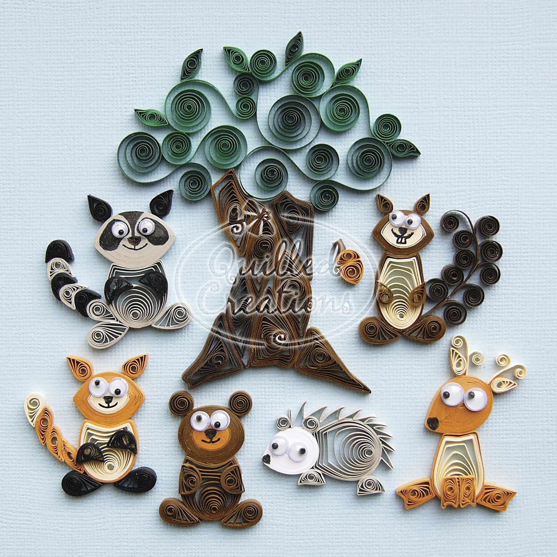 Quilled Creations Quilling Kit - Forest Buddies - finished examples