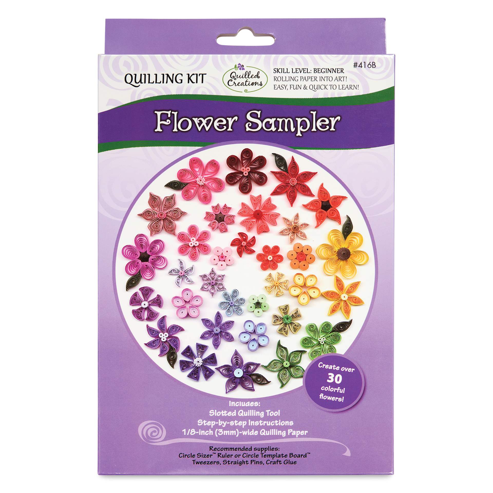 Quilled Creations Quilling Kit - Deluxe Flower Sampler - front of packaging
