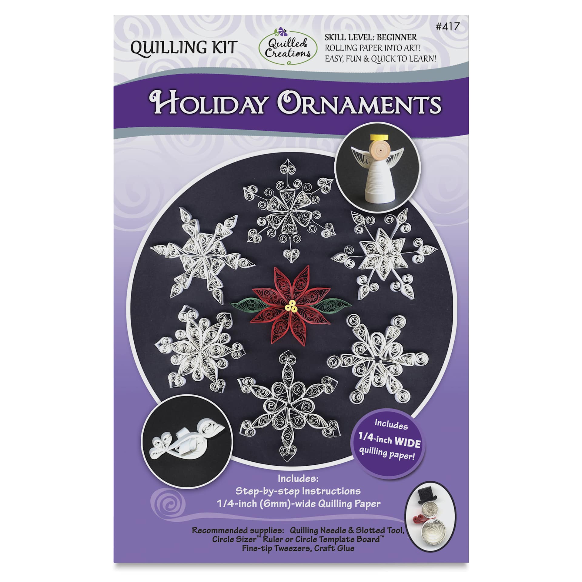 Quilled Creations Quilling Kit - Holiday Ornaments - front of packaging
