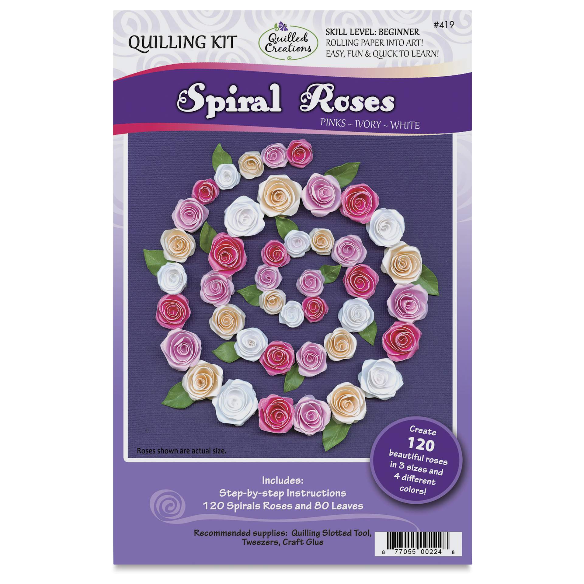 Quilled Creations Quilling Kit - Spiral Roses - front of packaging