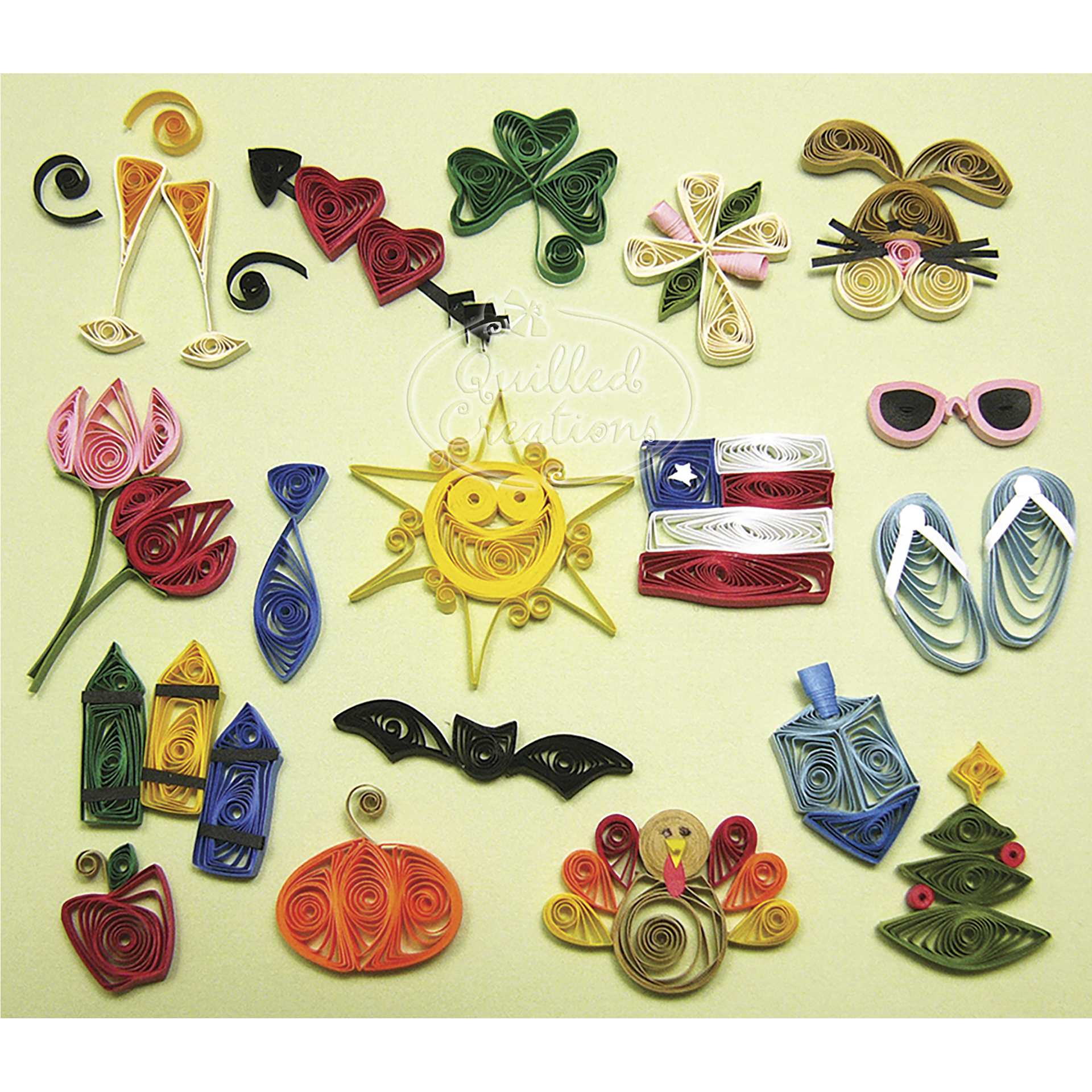 Quilled Creations Quilling Kit - Monthly Holiday Tags - finished examples