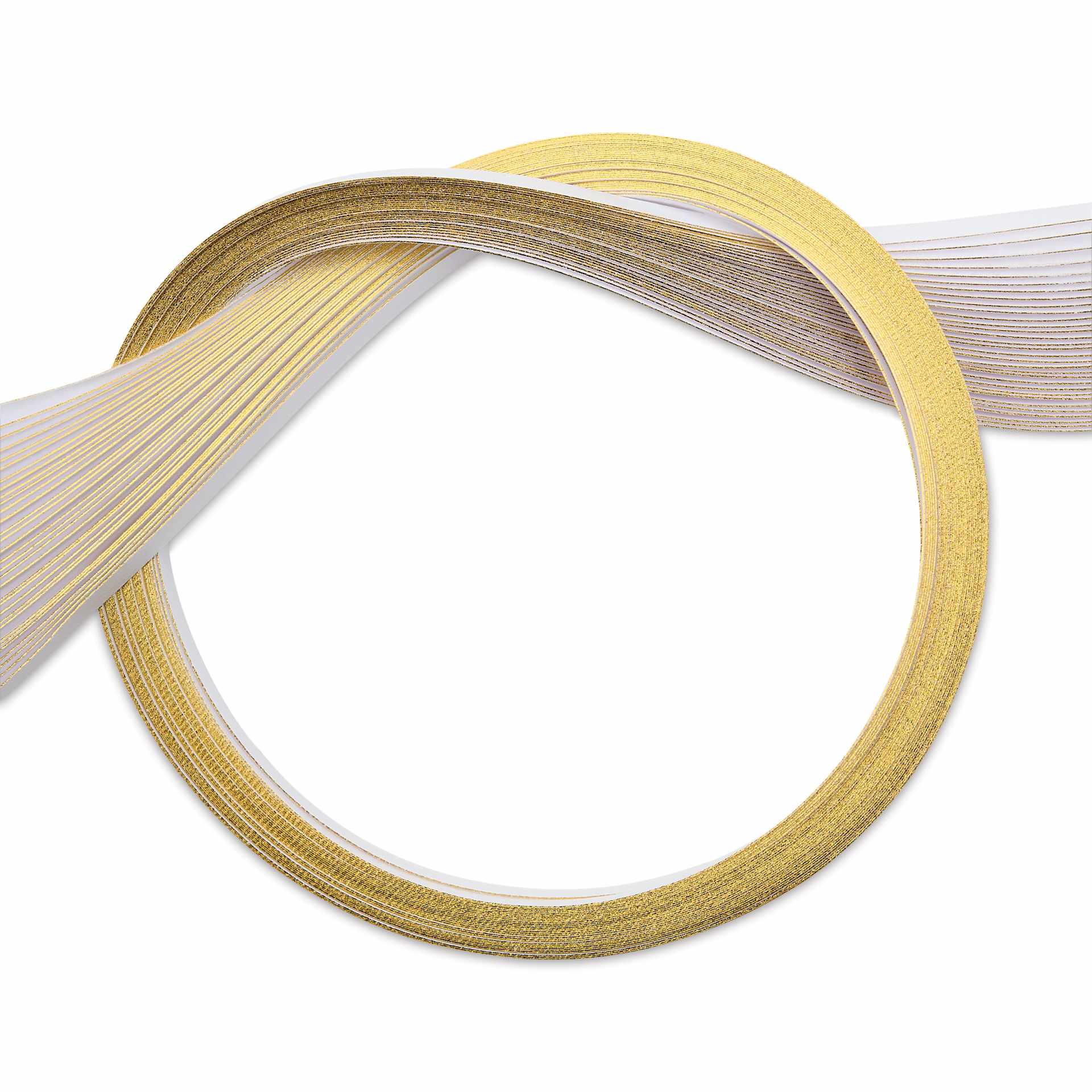 Quilled Creations Metallic Edge Gilded Quilling Paper - Pkg of 30, Gold Edge, Bright White, 1/8"