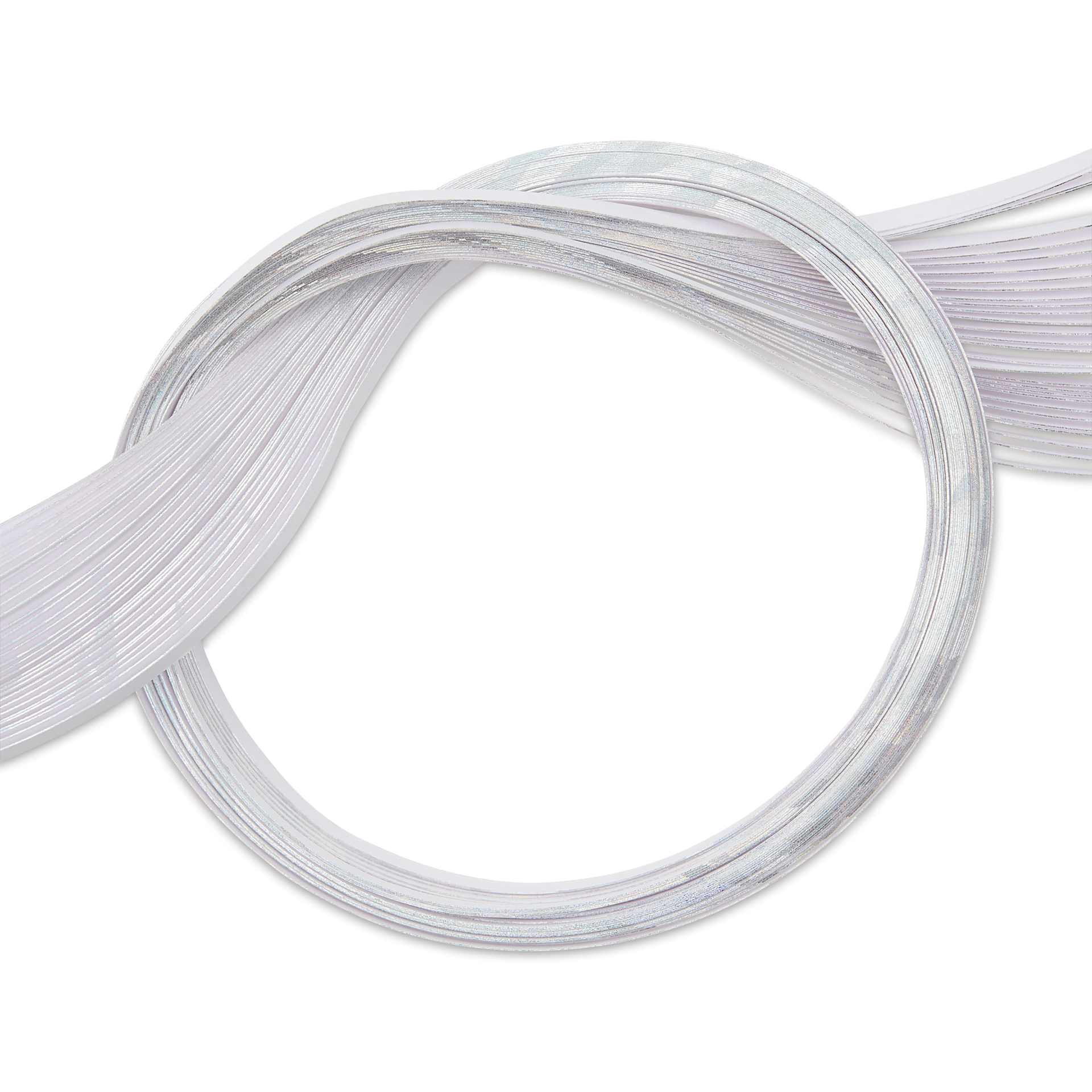 Quilled Creations Metallic Edge Gilded Quilling Paper - Pkg of 30, Holofoil Edge, Bright White, 1/8"