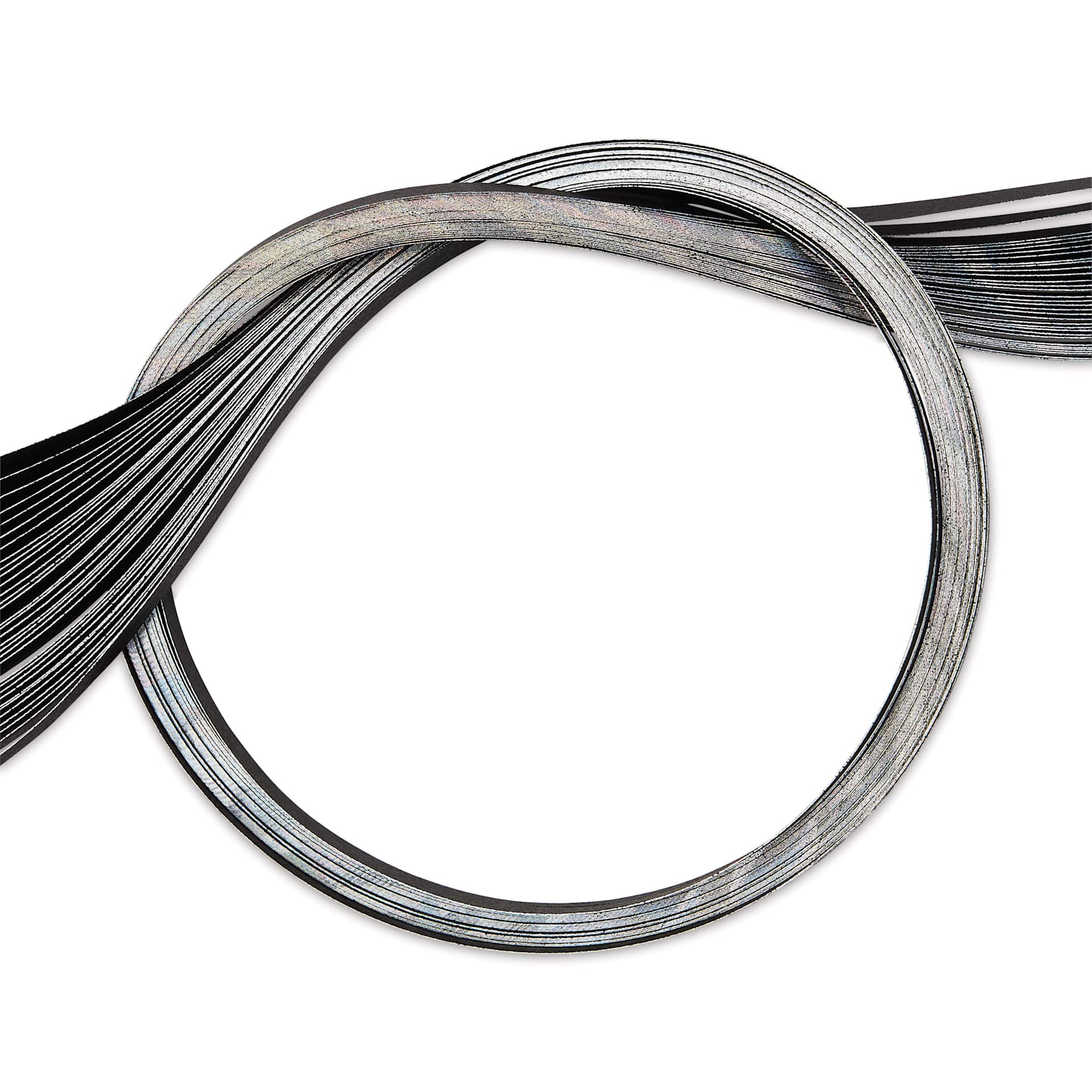 Quilled Creations Metallic Edge Gilded Quilling Paper - Pkg of 30, Holofoil Edge, Black, 1/8"