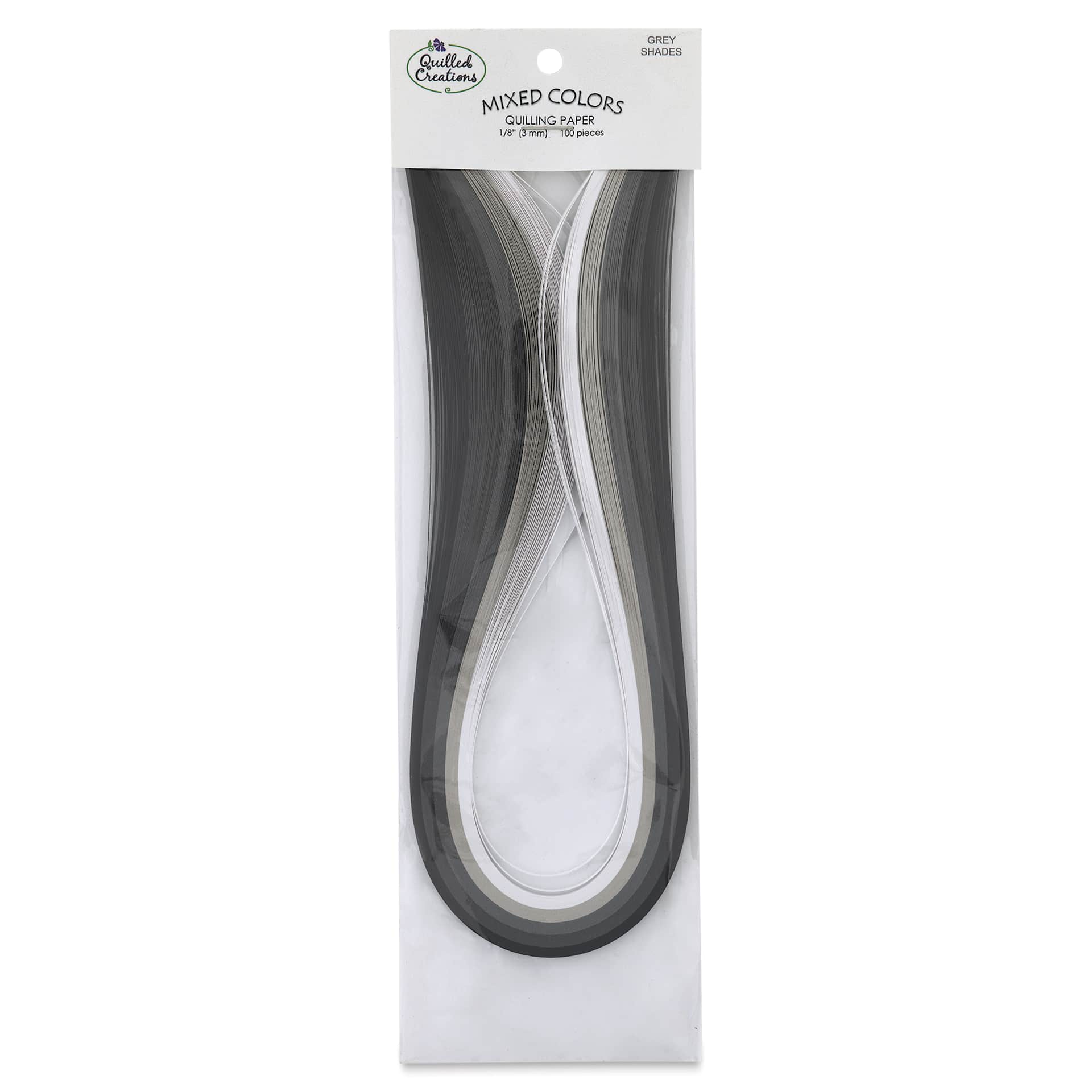 Quilled Creations Mixed Quilling Papers - Grey Shades, Pkg of 100, front of package