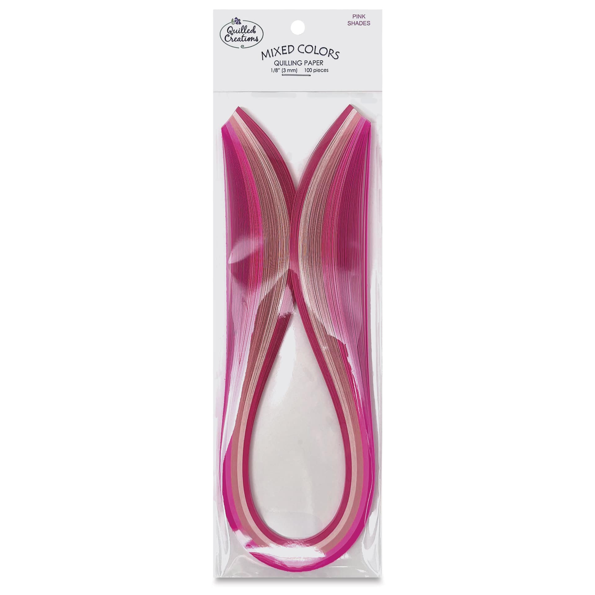 Quilled Creations Mixed Quilling Papers - Pink Shades, Pkg of 100 - front of packaging
