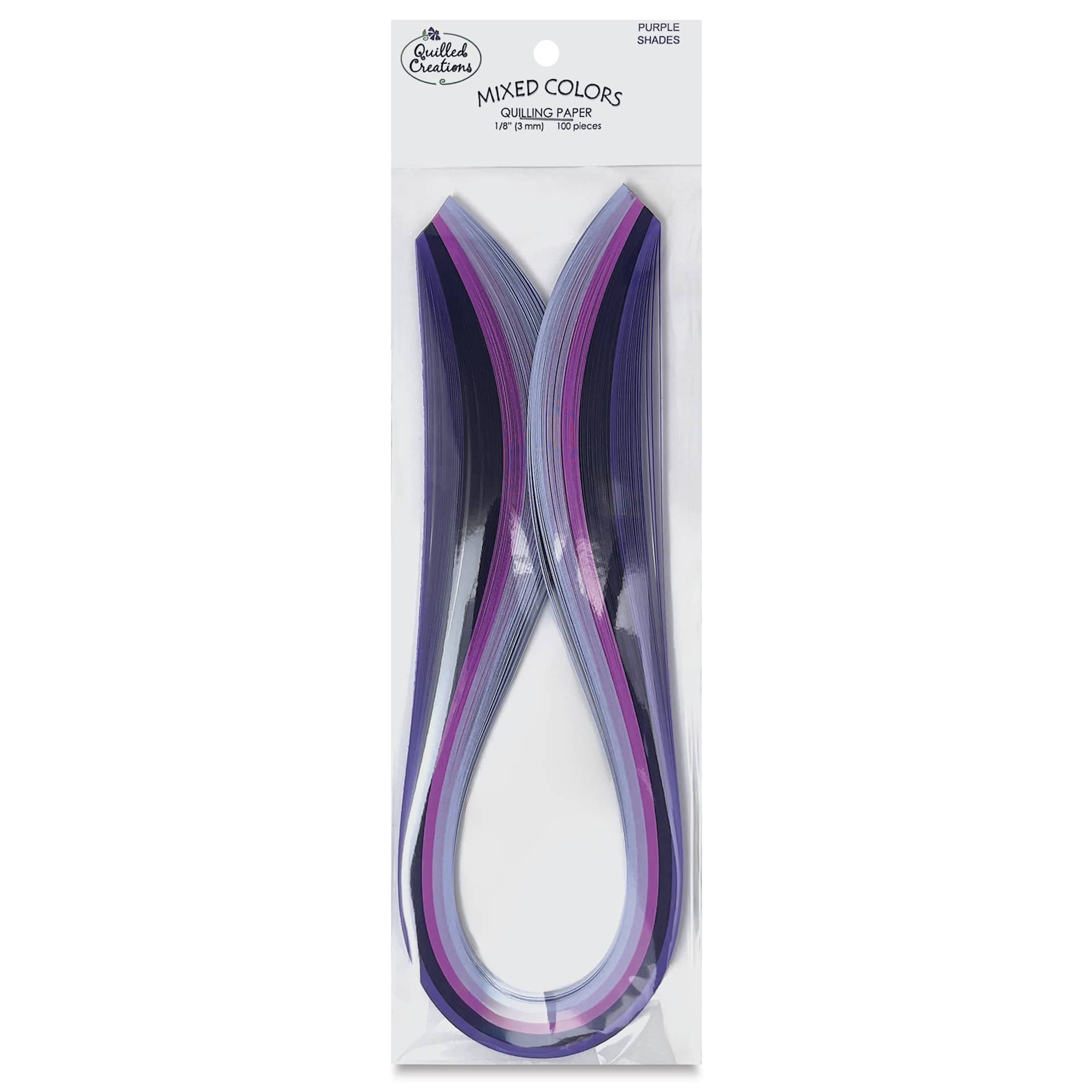Quilled Creations Mixed Quilling Papers - Purple Shades, Pkg of 100 - front of packaging