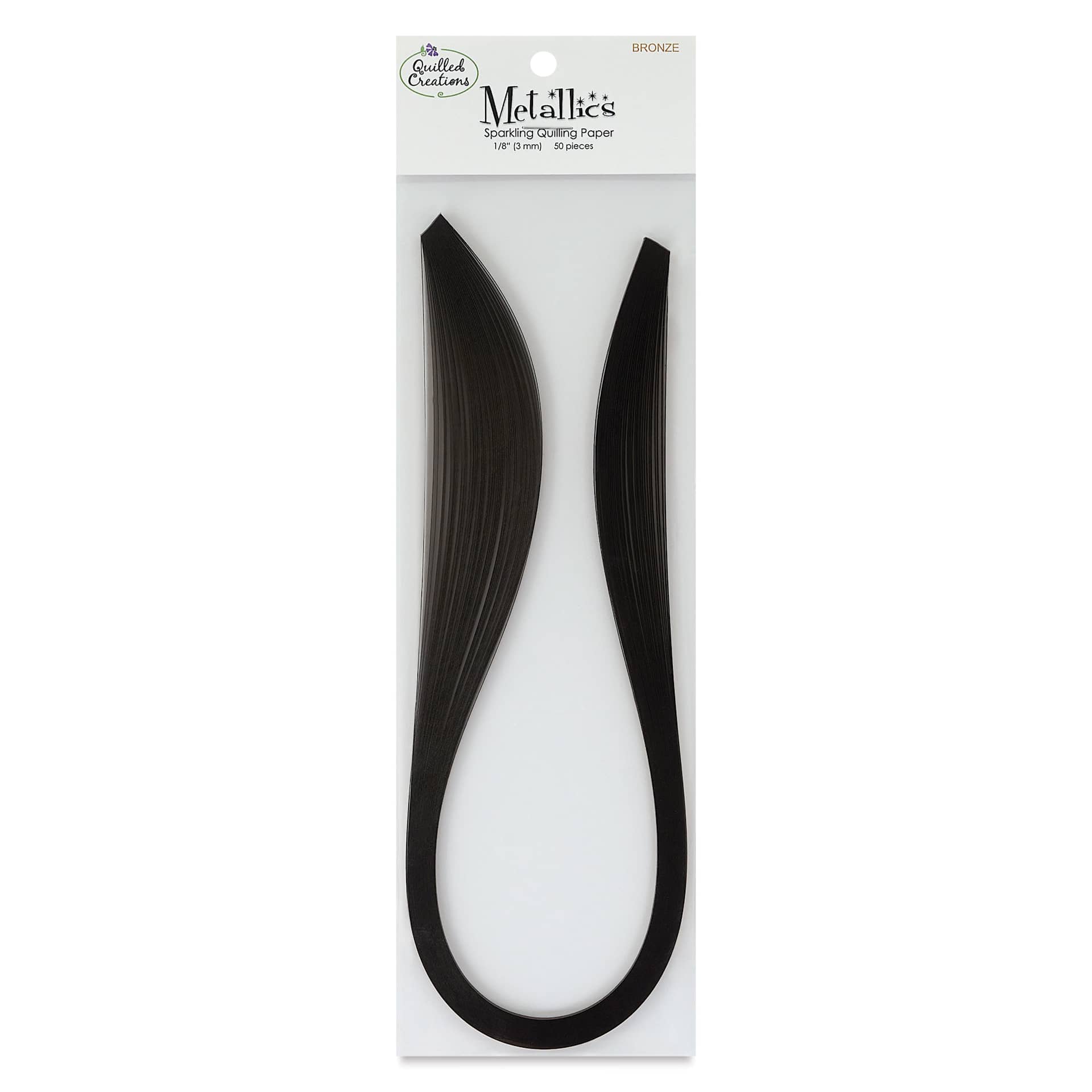 Quilled Creations Metallic Quilling Paper - Pkg of 50, Bronze, 1/8" front of packaging