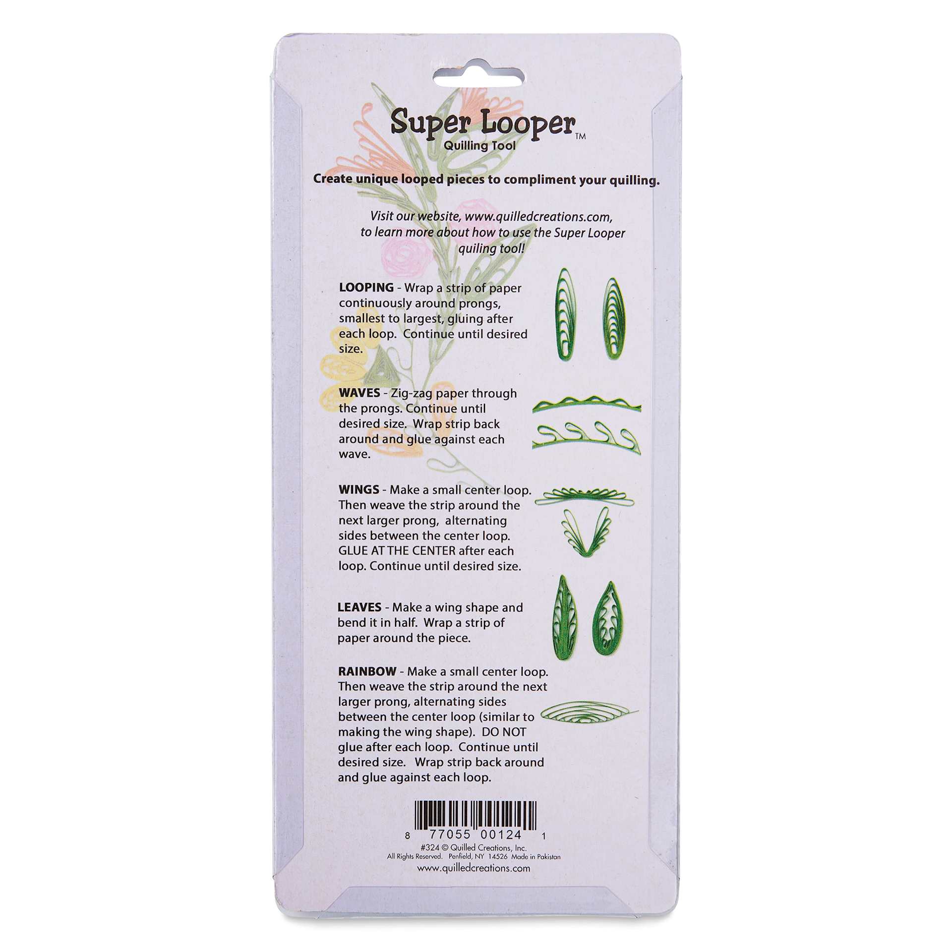 Quilled Creations Super Looper - back of packaging