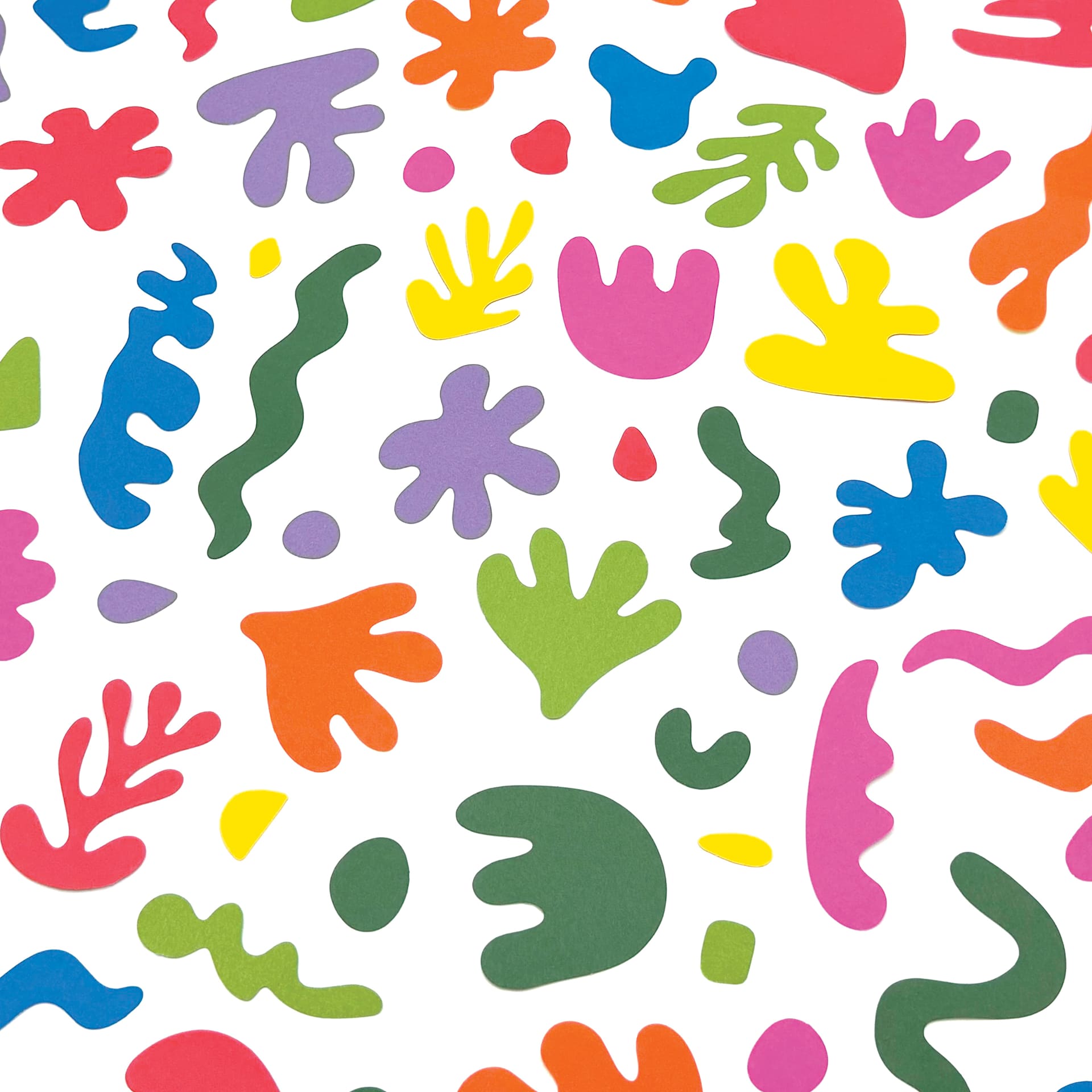 Roylco Matisse Collage Shapes - Pkg of 148, shapes laid out