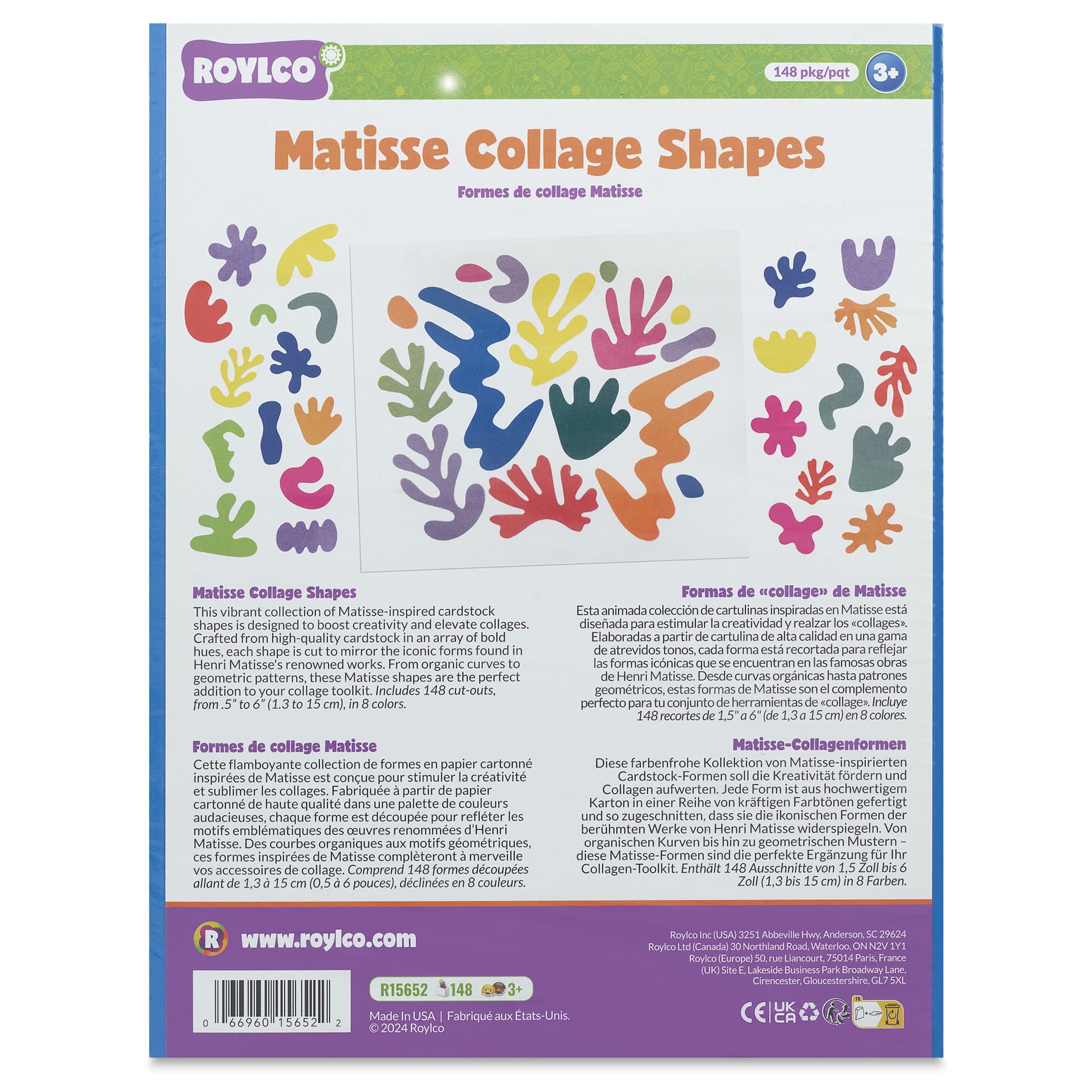 Roylco Matisse Collage Shapes - Pkg of 148, front of packaging