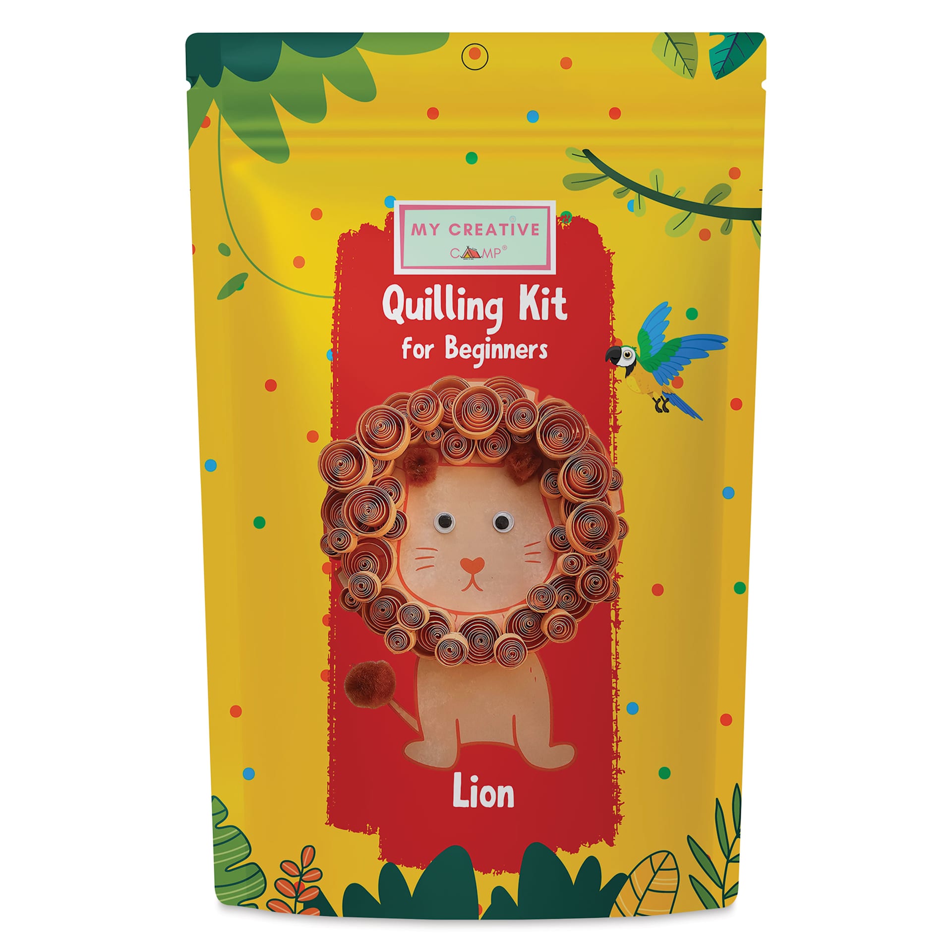 My Creative Camp Beginner Quilling Craft Kit - Lion front of packaging