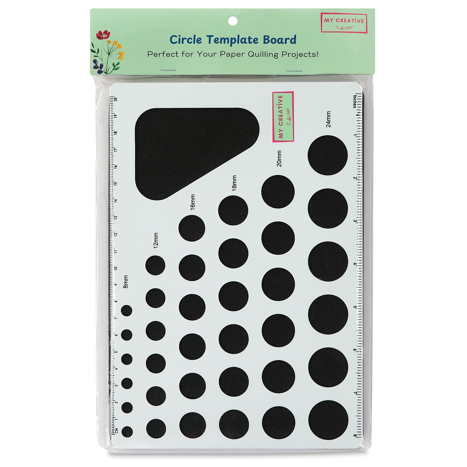 My Creative Camp Quilling Circle Template Board in packaging 