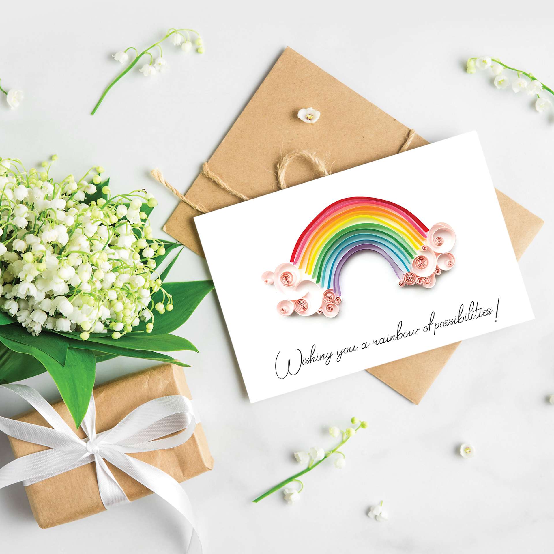 My Creative Camp Beginner's Quilling Kit completed rainbow project