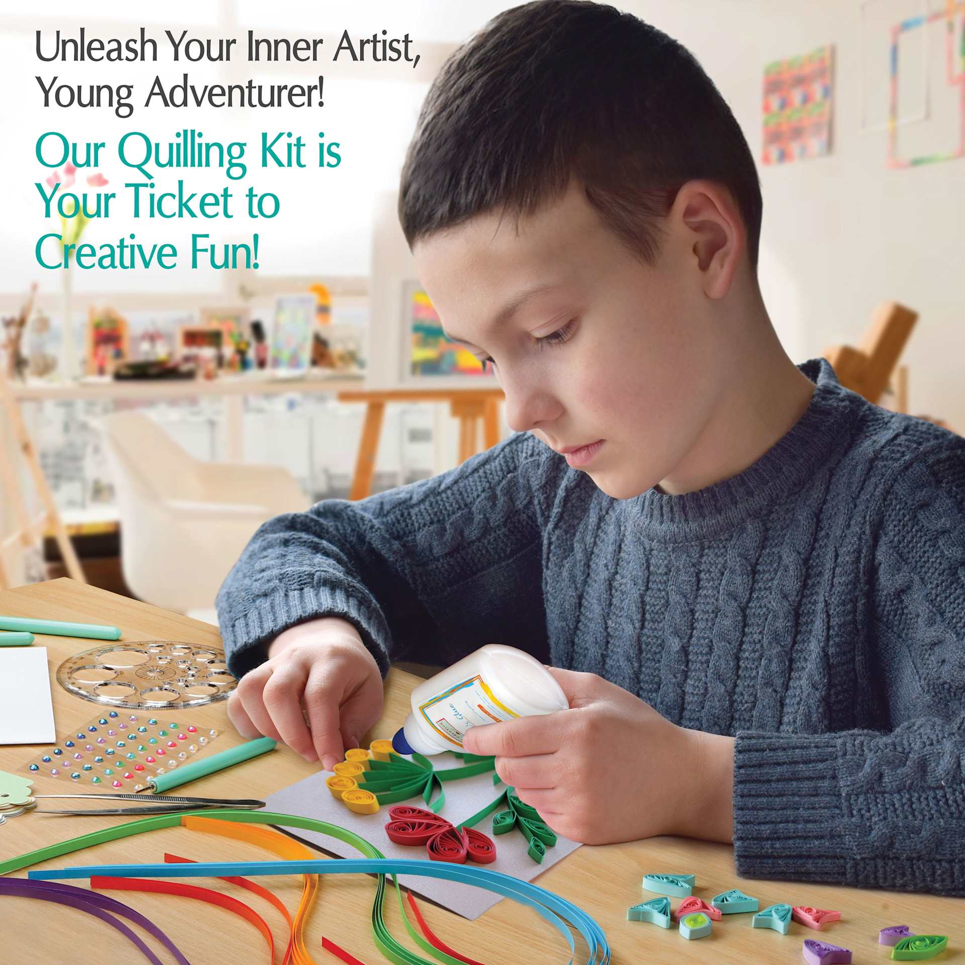 Unleash Your Inner Artist, Young Adventurer! Our Quilling Kit is Your Ticket to Creative Fun!