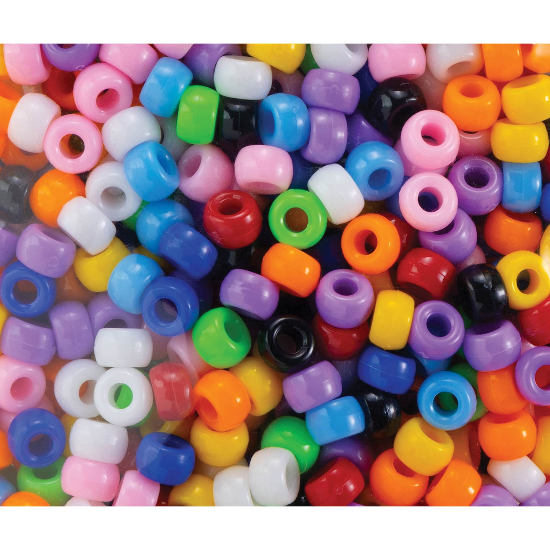 Cousin DIY Fun Pack Pony Beads - Pkg of 750, Multicolor, 6 mm x 9 mm