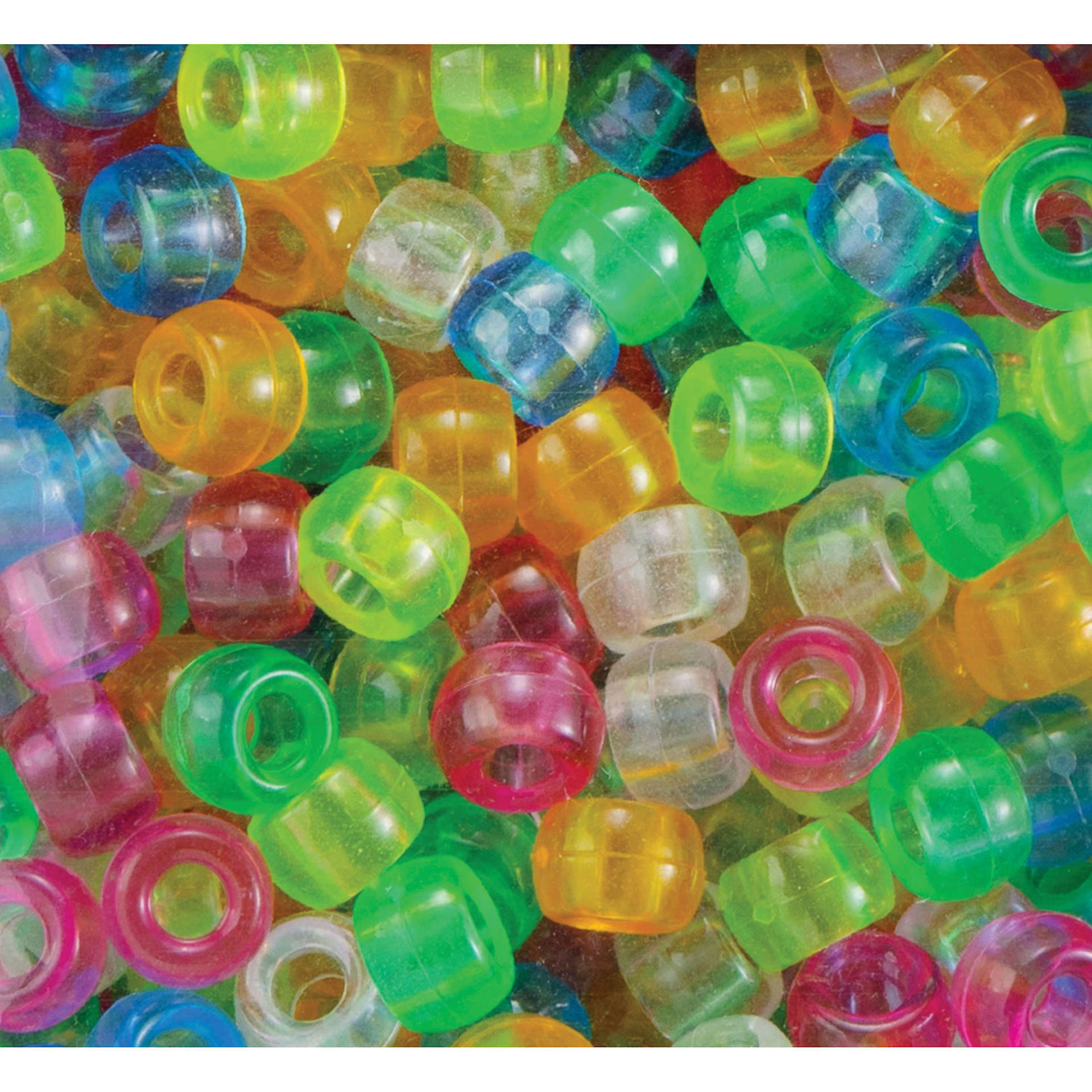 Cousin DIY Fun Pack Pony Beads - Pkg of 500, Glow In The Dark, 6 mm x 9 mm