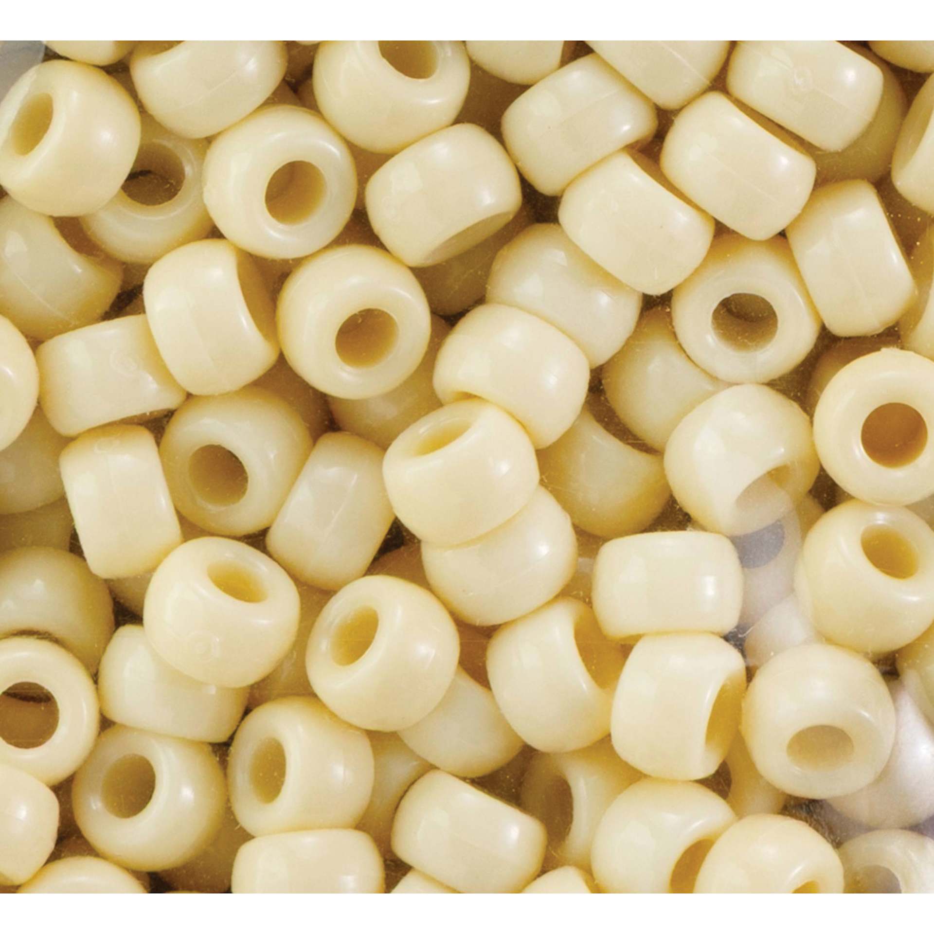 Cousin DIY Fun Pack Pony Beads - Pkg of 750, Neutral, 6 mm x 9 mm
