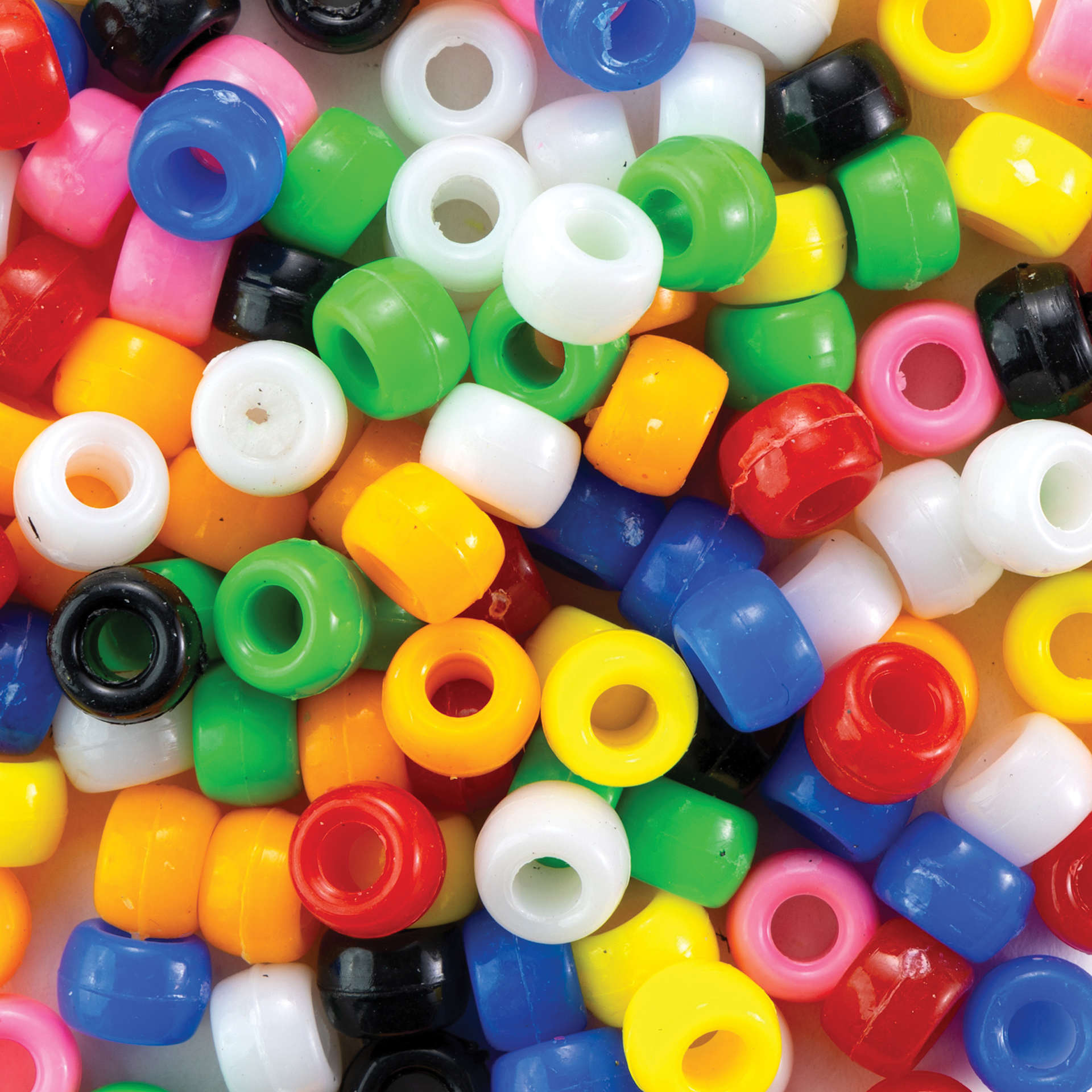 Cousin DIY Fun Pack Pony Beads - Pkg of 700, Rainbow, 6 mm x 9 mm close up