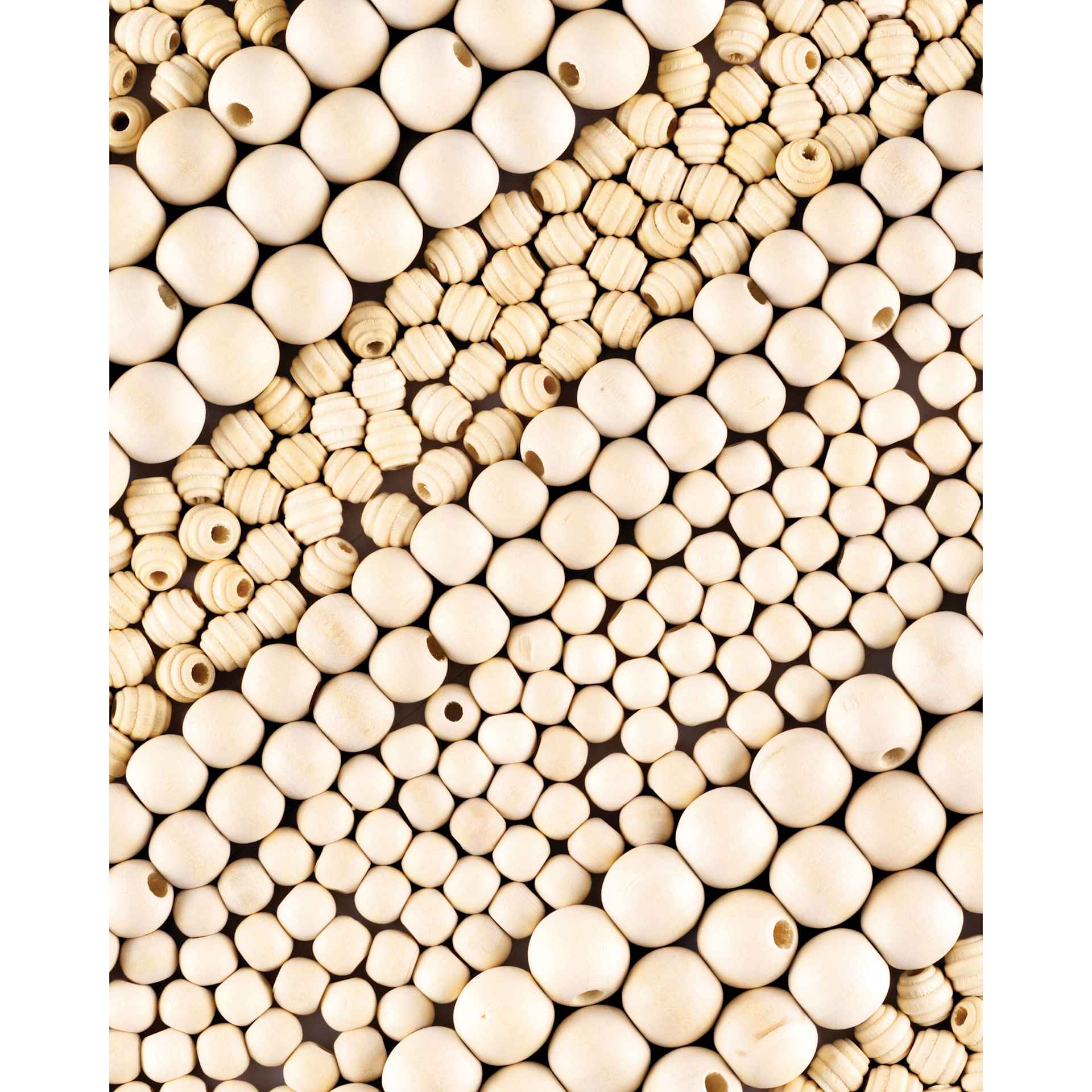 Folia Jumbo Wooden Bead Mix - Natural, 1 kg Box