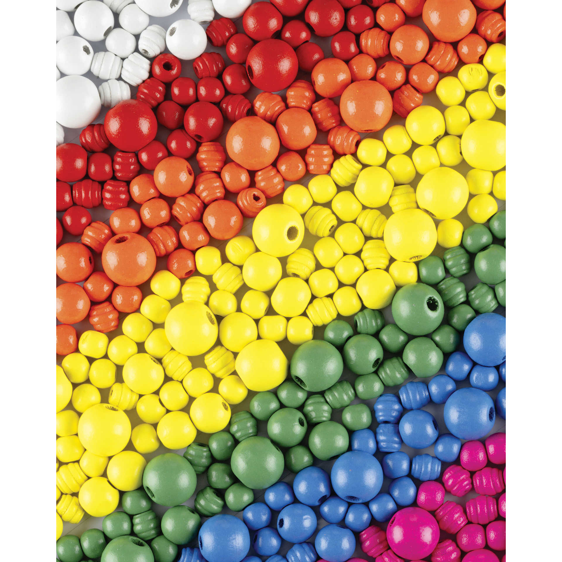 Folia Jumbo Wooden Bead Mix - Primary, 1 kg Box