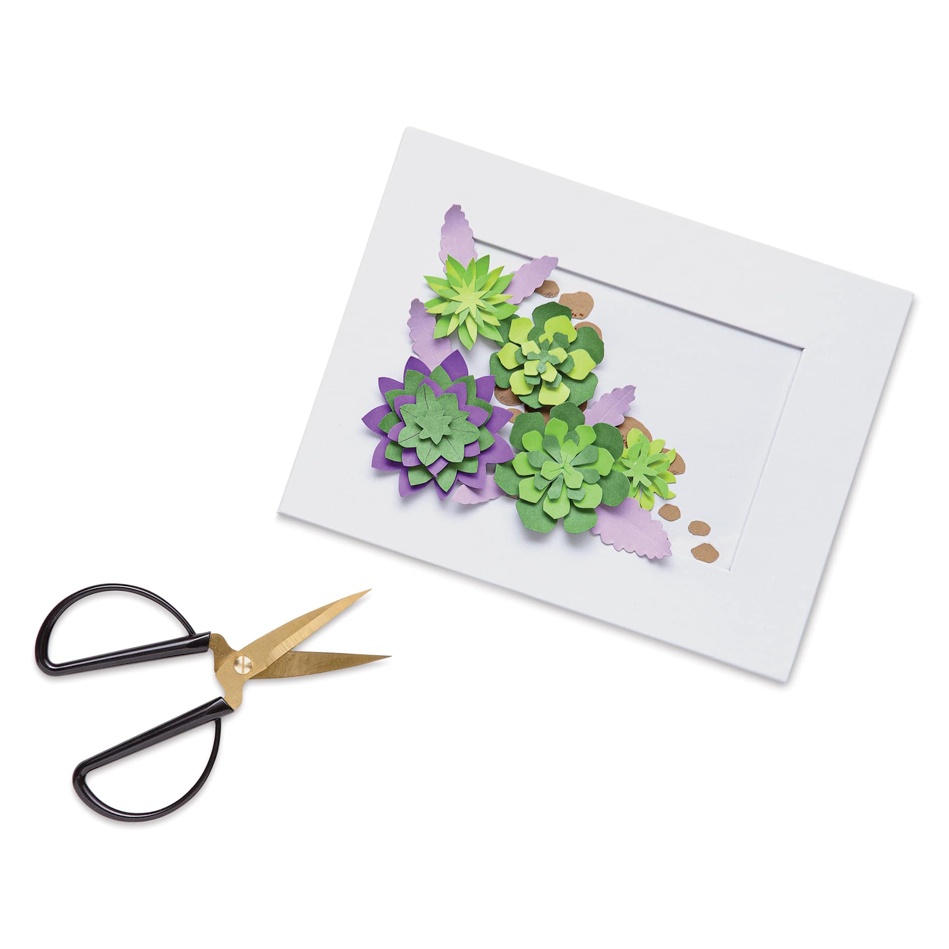 Folia Cardboard Picture Frames - Set of 2, Rectangular, 10 cm x 15 cm showing completed floral paper project