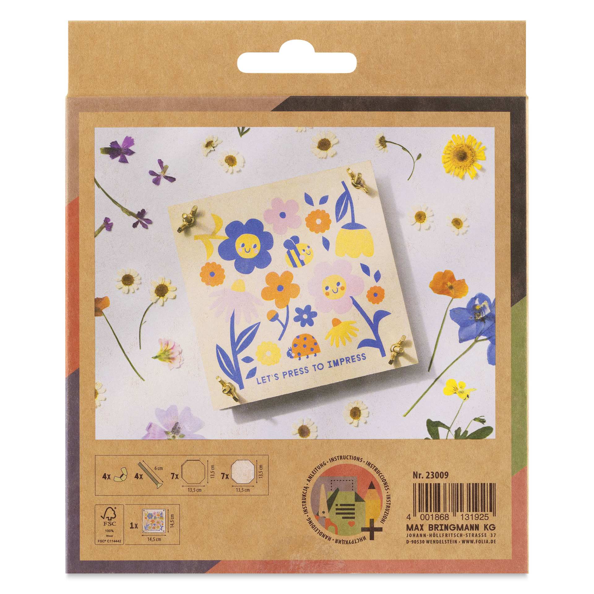 Folia Flower Press Kit back of packaging