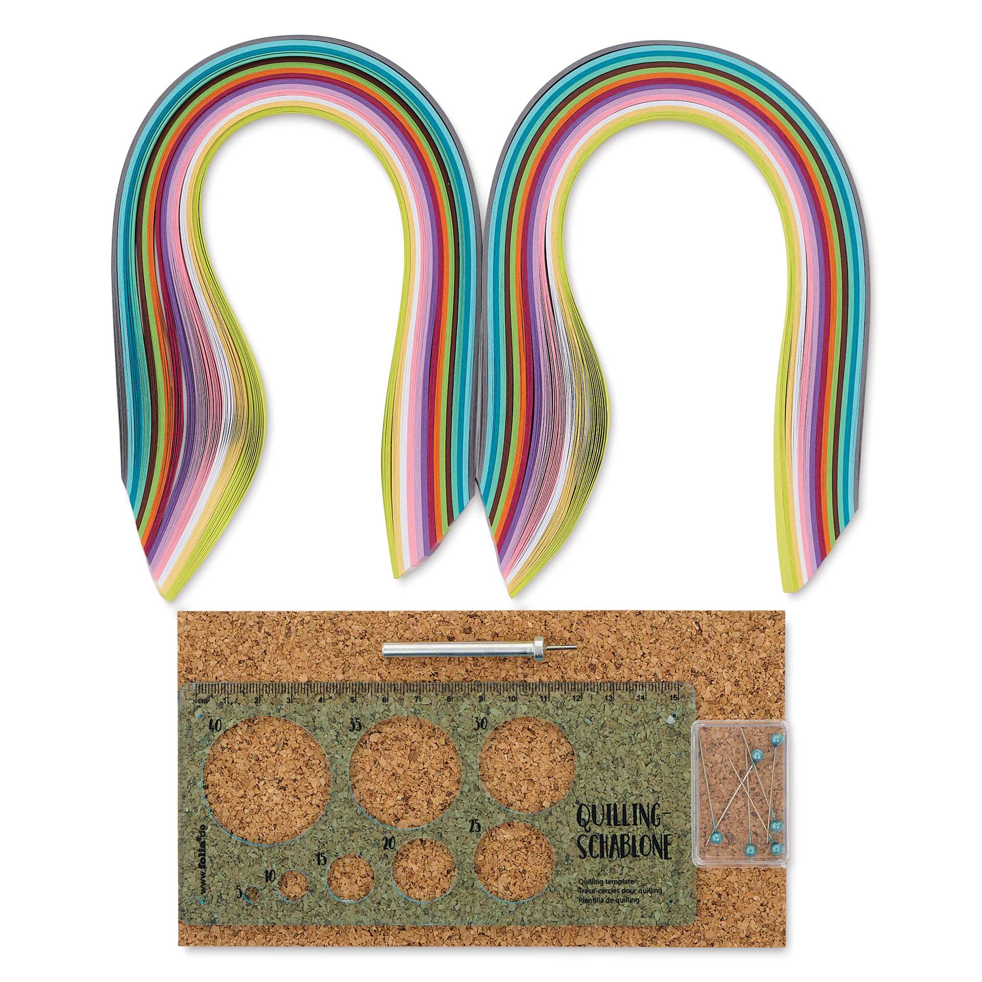 Folia Quilling Kit - Pkg of 290, Assorted Pastel contents