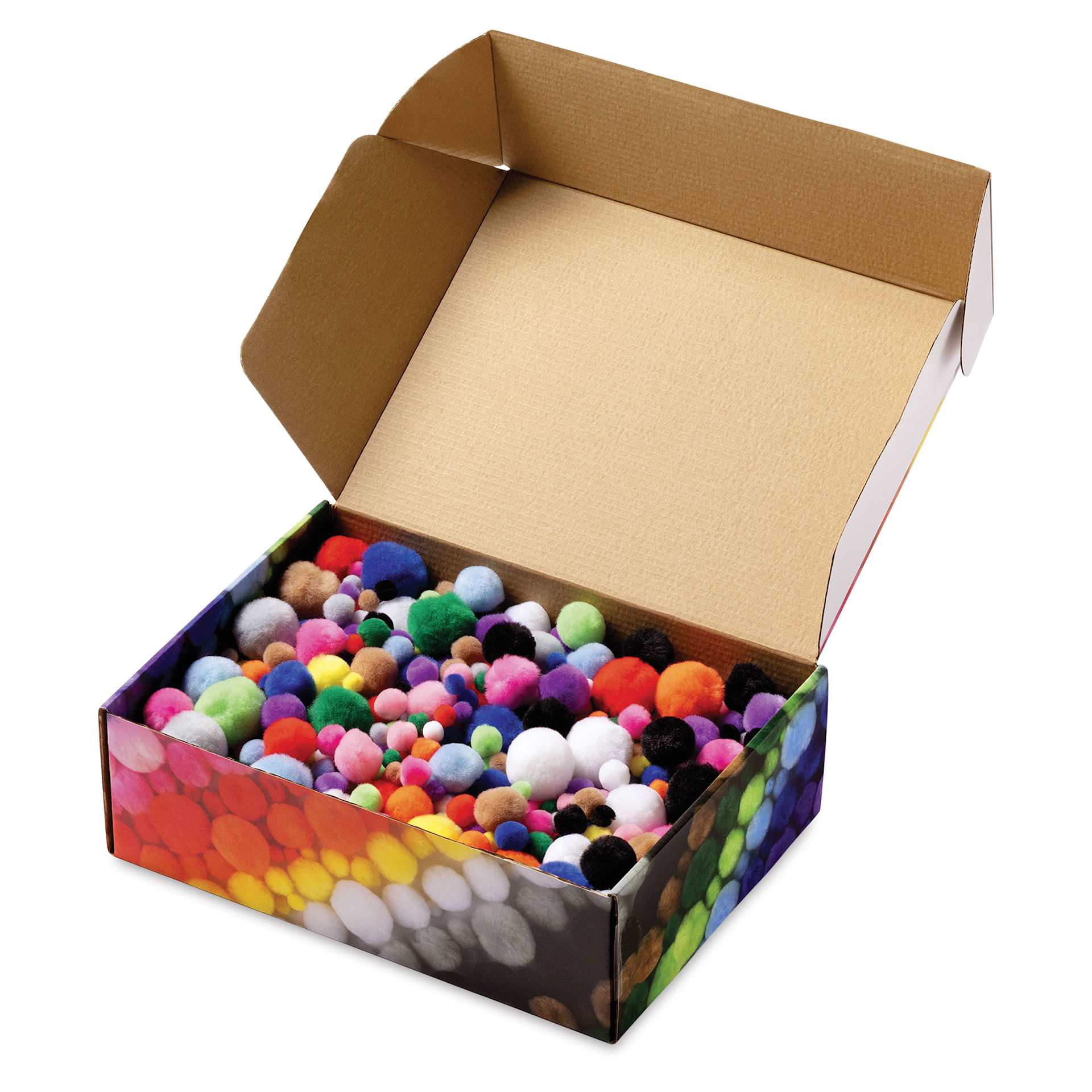 Folia Jumbo Pompons Mix - Basic, 200 g opened packaging showing contents