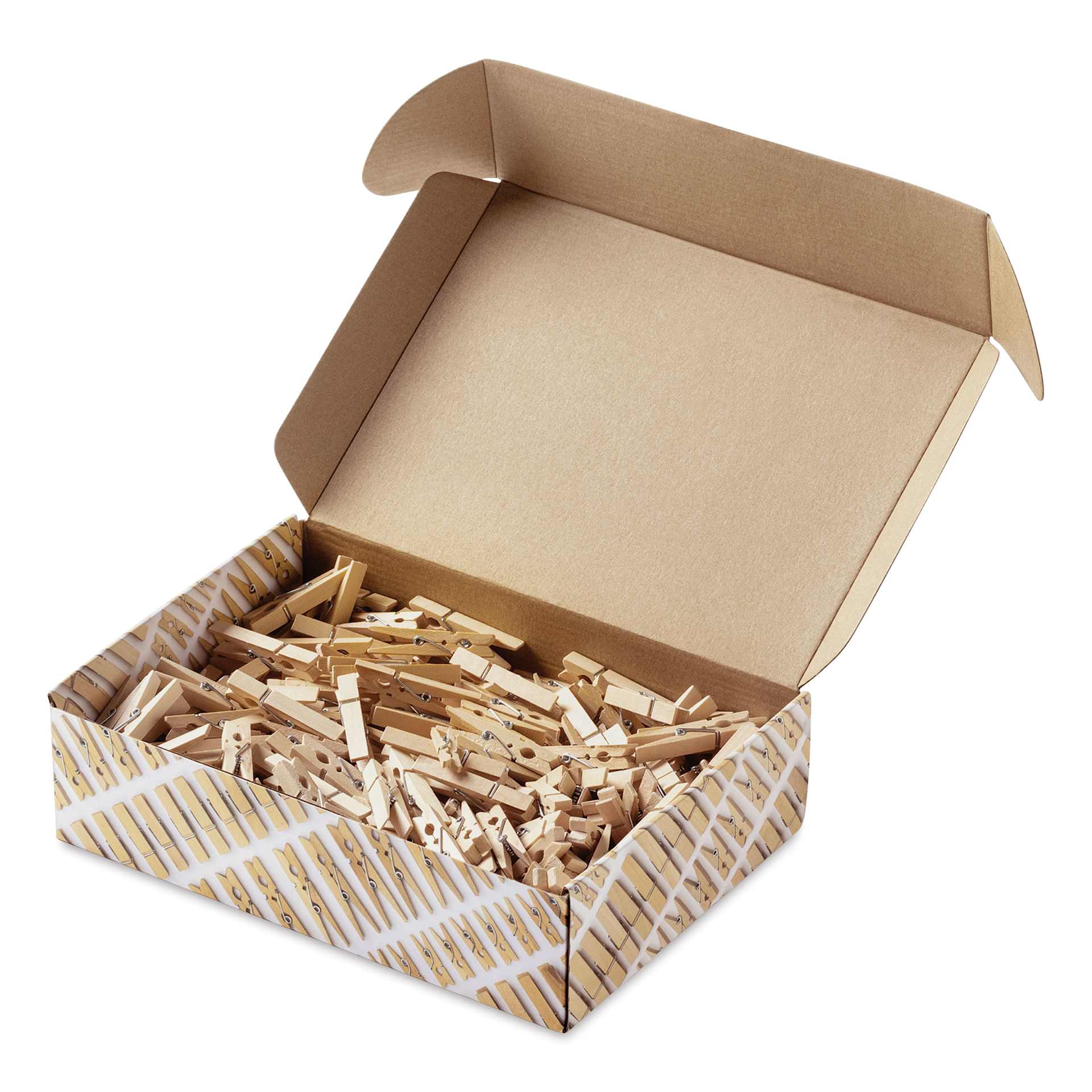 Folia Jumbo Wooden Peg Mix - Natural, 500 g opened packaging showing contents