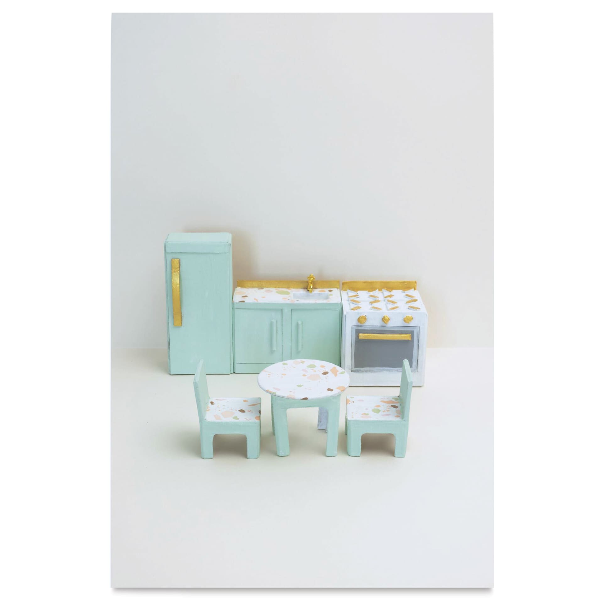 Decopatch Paper Mache Doll House Furniture Accessory Kit - Kitchen completed projects