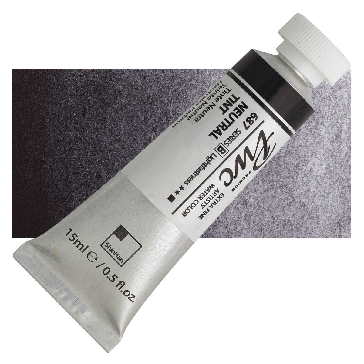 PWC Extra Fine Professional Watercolor - Neutral Tint, 15 ml, Swatch with Tube and swatch